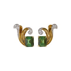 John Rubel Vintage Diamond and Tourmaline Earrings