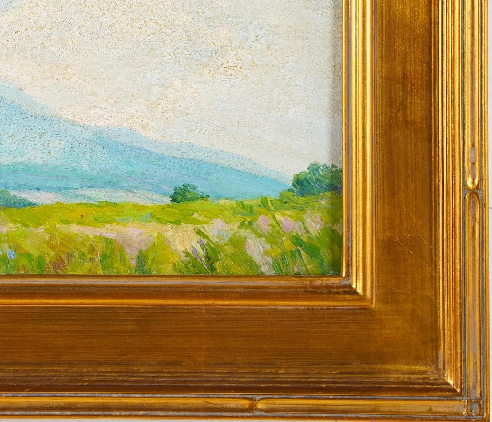 Antikes amerikanisches impressionistisches Ölgemälde, Berglandschaftsrahmen, Ölgemälde, Neuengland 2