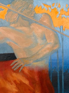 Zentaur, neu interpretiertes Fabelwesen, Original-Ölgemälde auf Leinwand