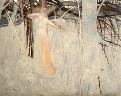 Gaia, Oil on Canvas Painting, Art Nouveau, Framed, 16x24 in, 2010+