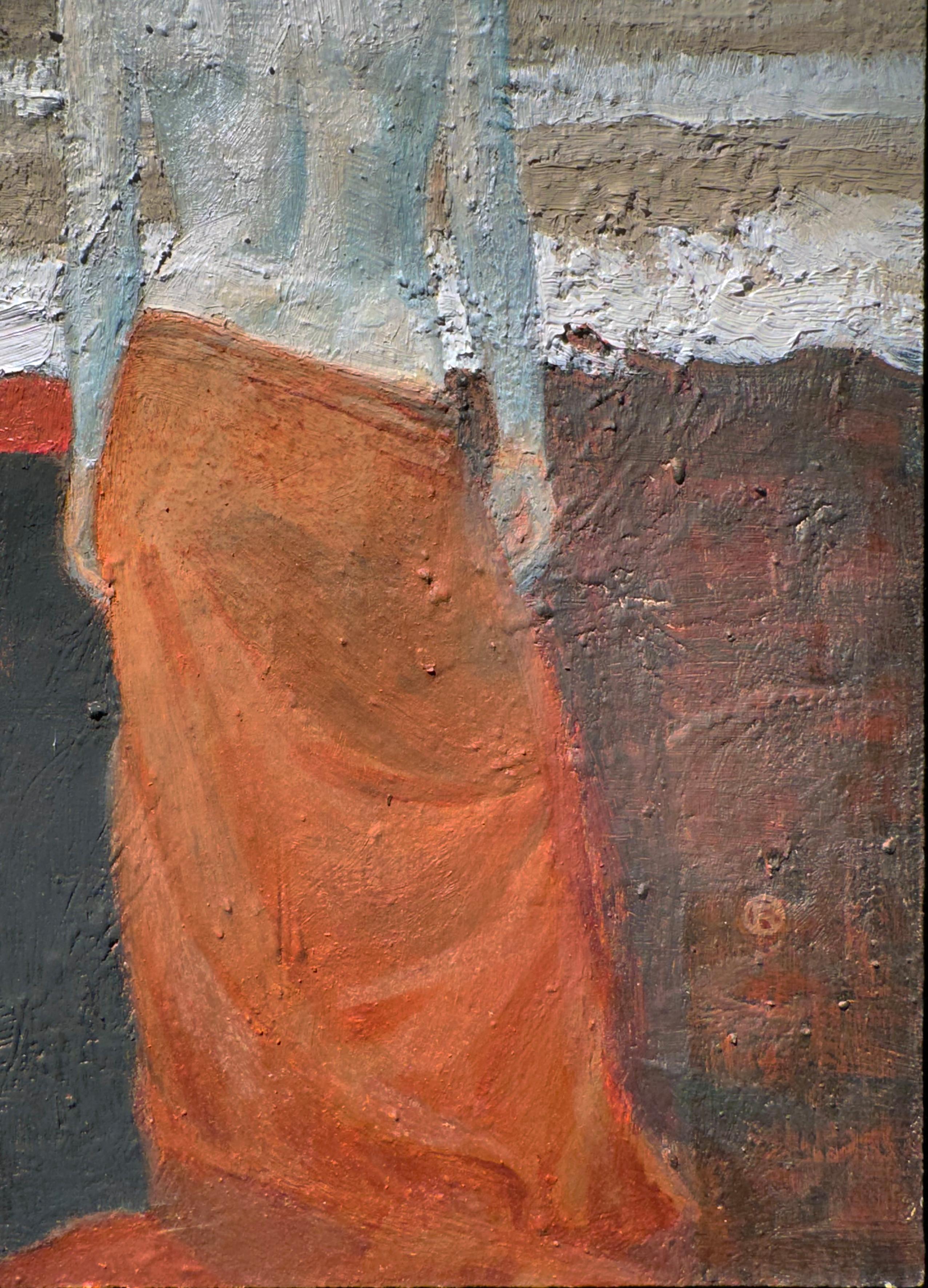 Kalypso Remembering Odysseus - Love Story Based on Greek Mythology, Oil on Panel - Painting by John rush