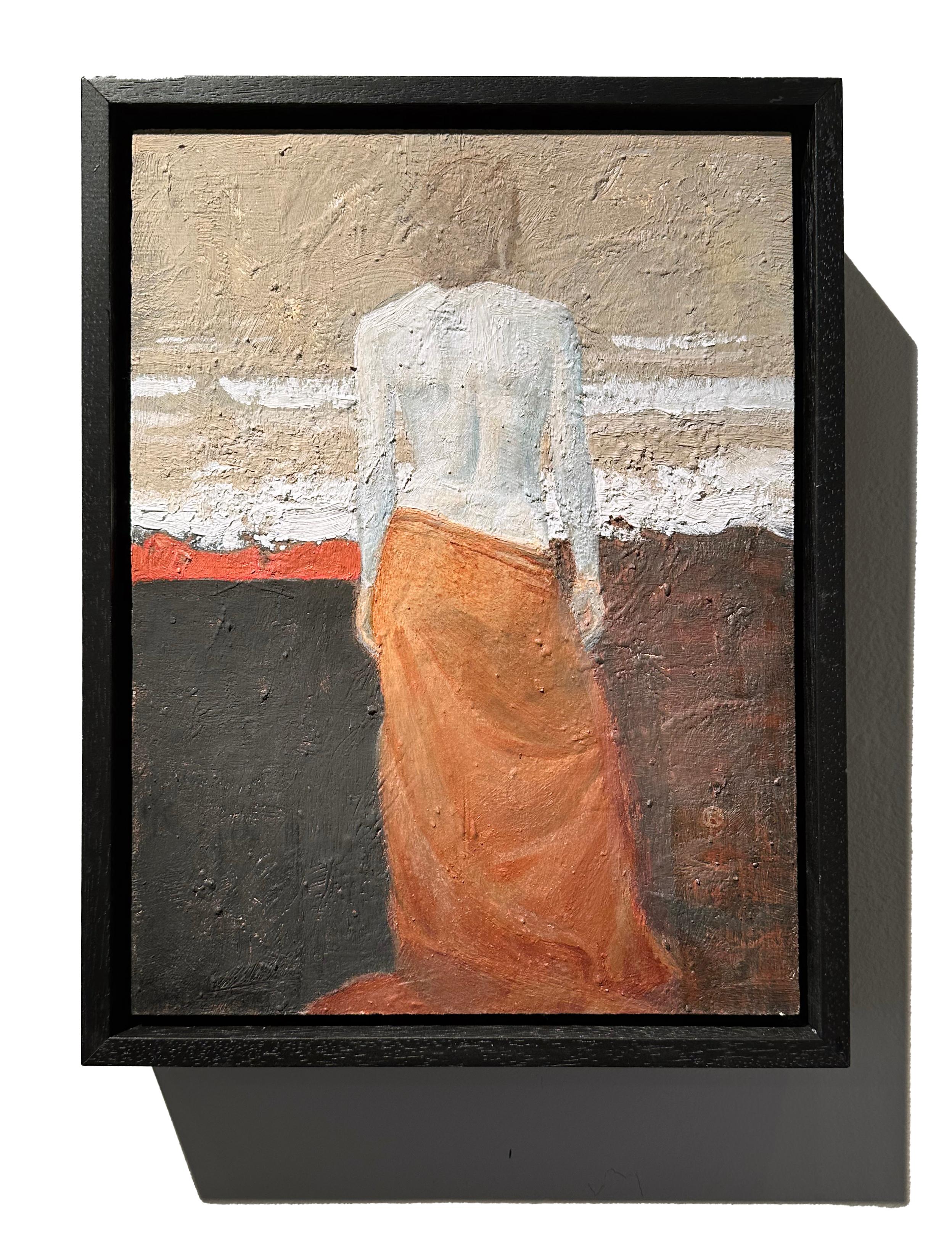 Kalypso Remembering Odysseus - Love Story Based on Greek Mythology, Oil on Panel For Sale 1