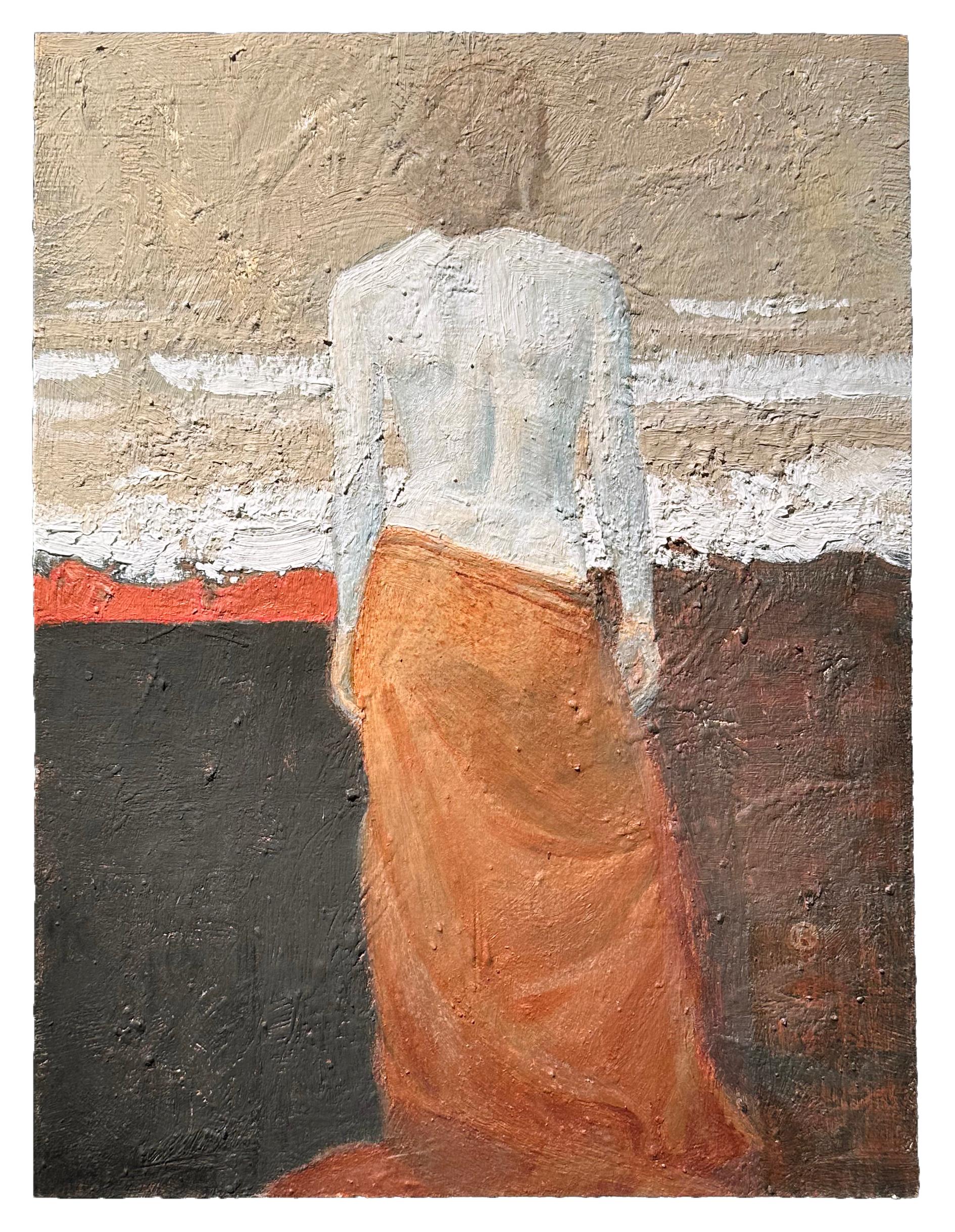 Kalypso Remembering Odysseus - Love Story Based on Greek Mythology, Oil on Panel For Sale 2