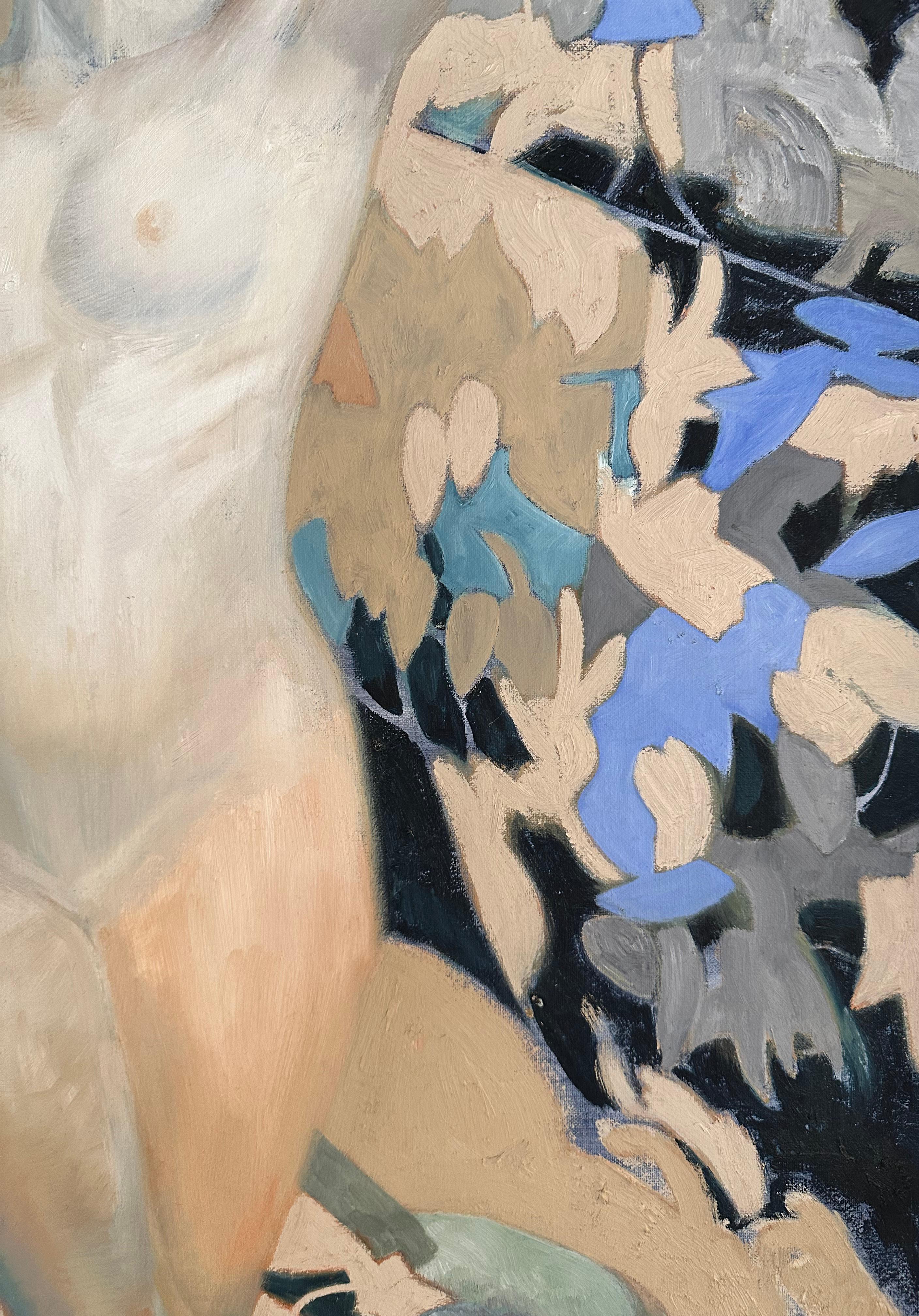 Kirké with Swine II - Griechische Göttin der Zauberei, Original Öl auf Leinwand, gerahmt im Angebot 1