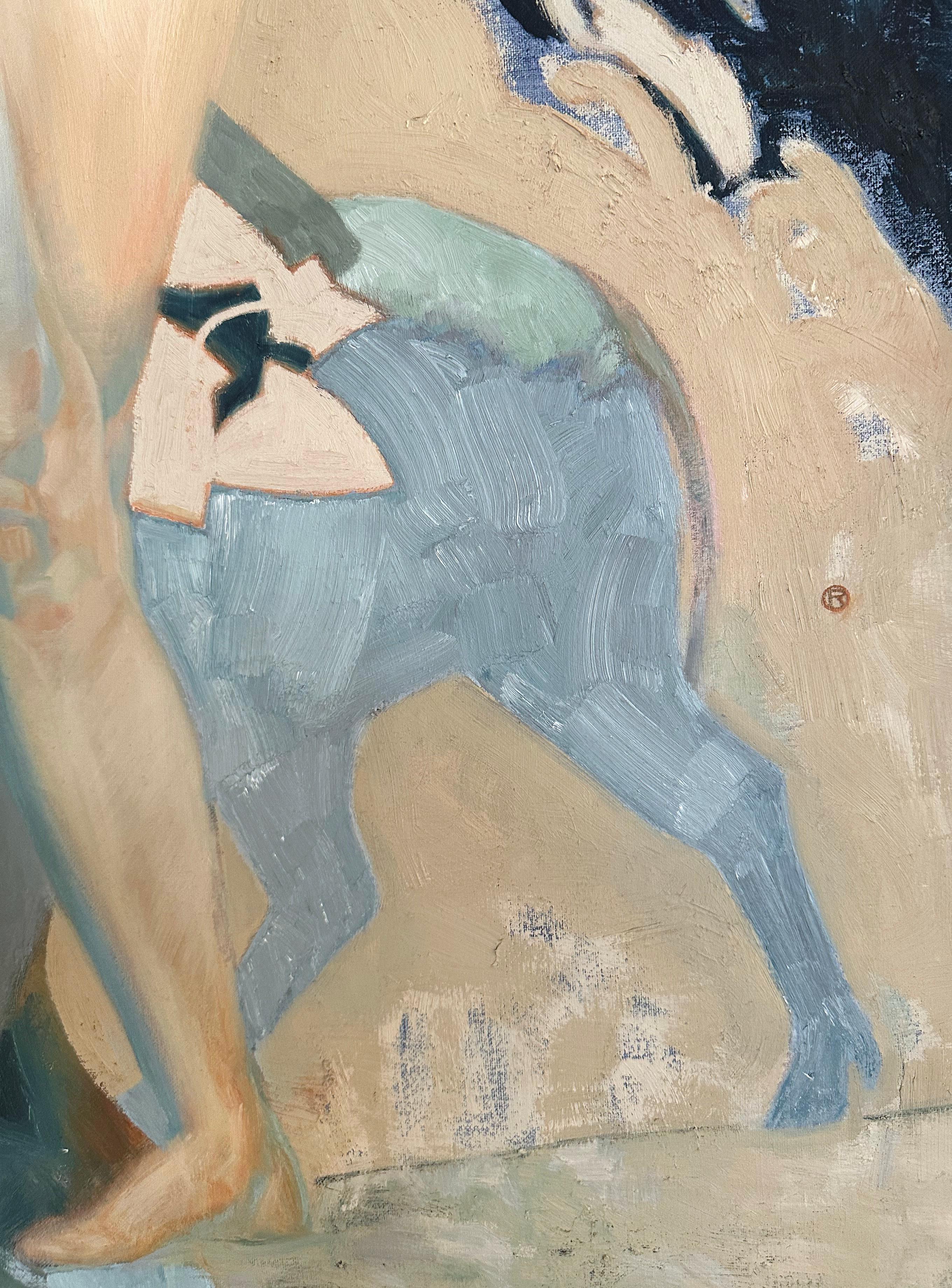 Kirké with Swine II - Griechische Göttin der Zauberei, Original Öl auf Leinwand, gerahmt im Angebot 3