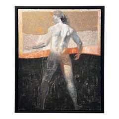 Odysseus III: Signed Male Nude Oil Painting on Panel, 12x9 in