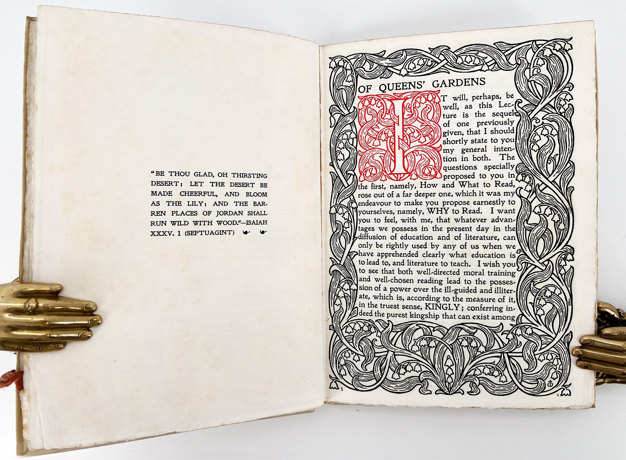 London / Edinburgh: George Allen / Ballantyne Press, 1902
8vo, 8 x 5 3/4 inches (203 x 145 mm), (4), 68, (1) pp. Printed on handmade Arnold paper with a flower and vine border on each page with red initials; publisher's device wood engraved on