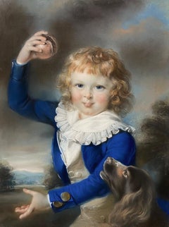 "On. Ritratto a pastello "George King, 1788", George Young con Cricket Ball e cane