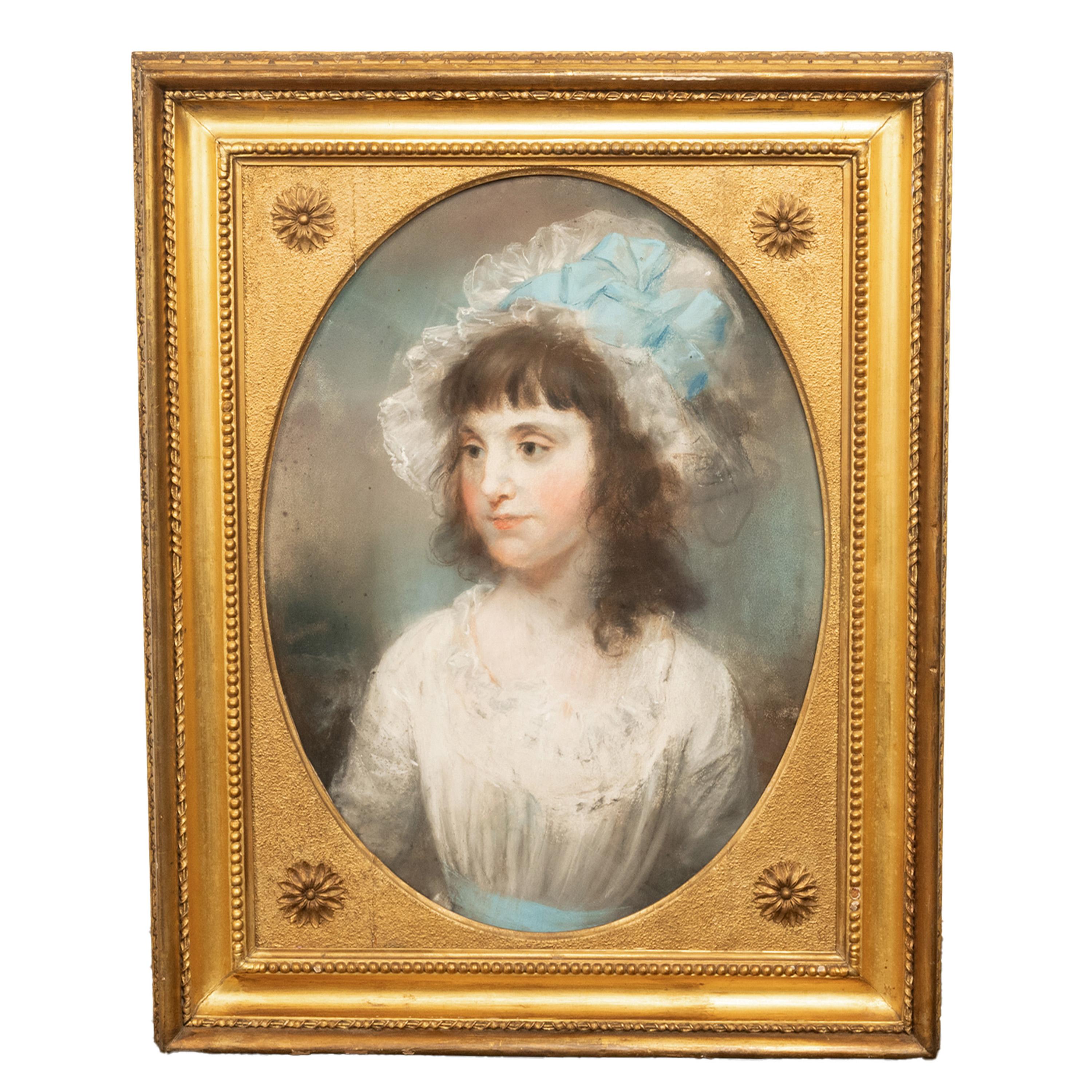 An important authenticated & documented 18th century portrait by John Russell R A (1745-1809), England, signed & dated 1789.
This rather charming & sensitive portrait of a young girl demonstrates the skill and dexterity of one of the most renowned