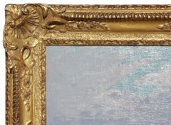 20th Century Pastel Toned Impressionist Beach Seaside Scene Landscape Painting