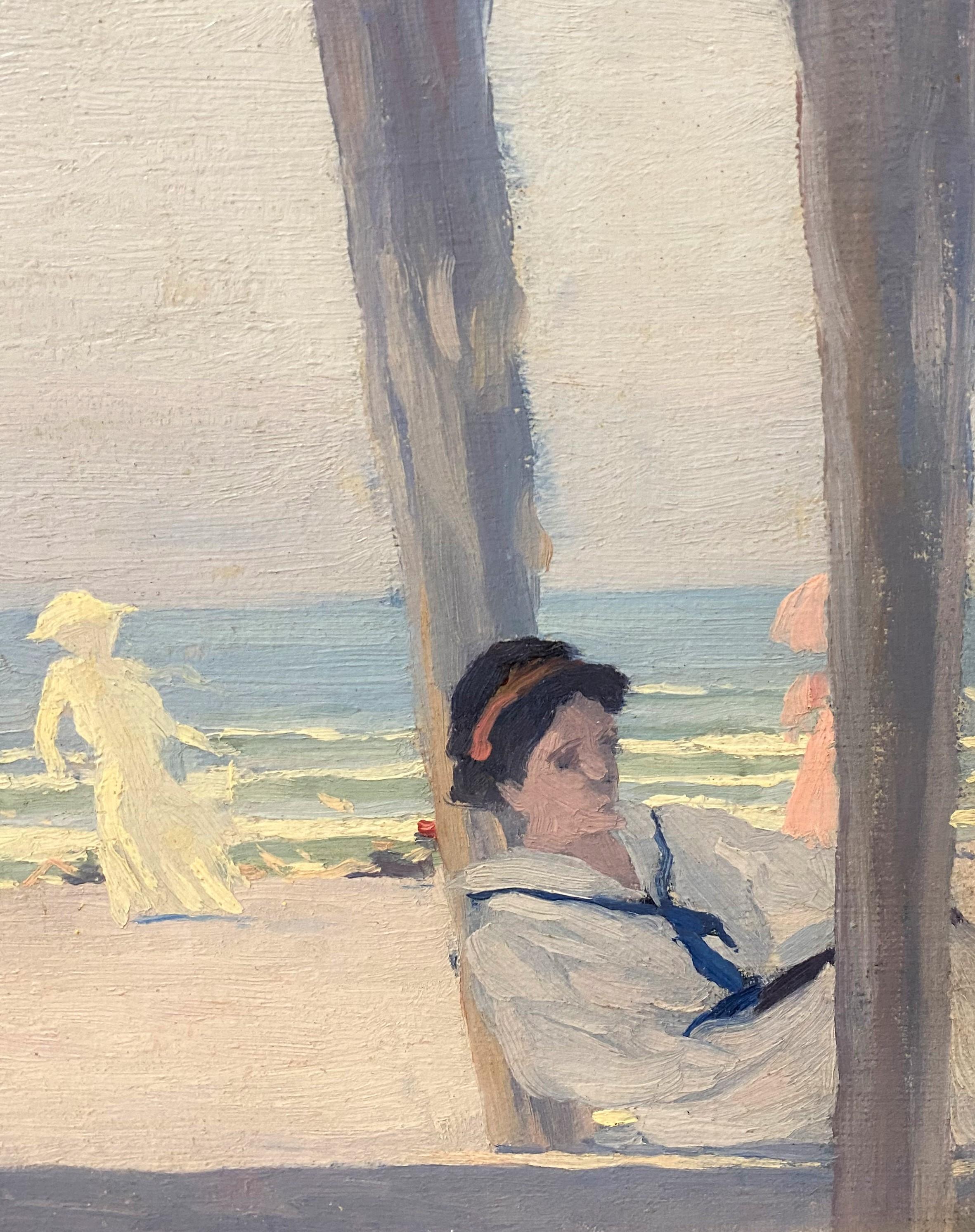 Femme assise blanche - Impressionnisme américain Painting par John Rutherford Boyd