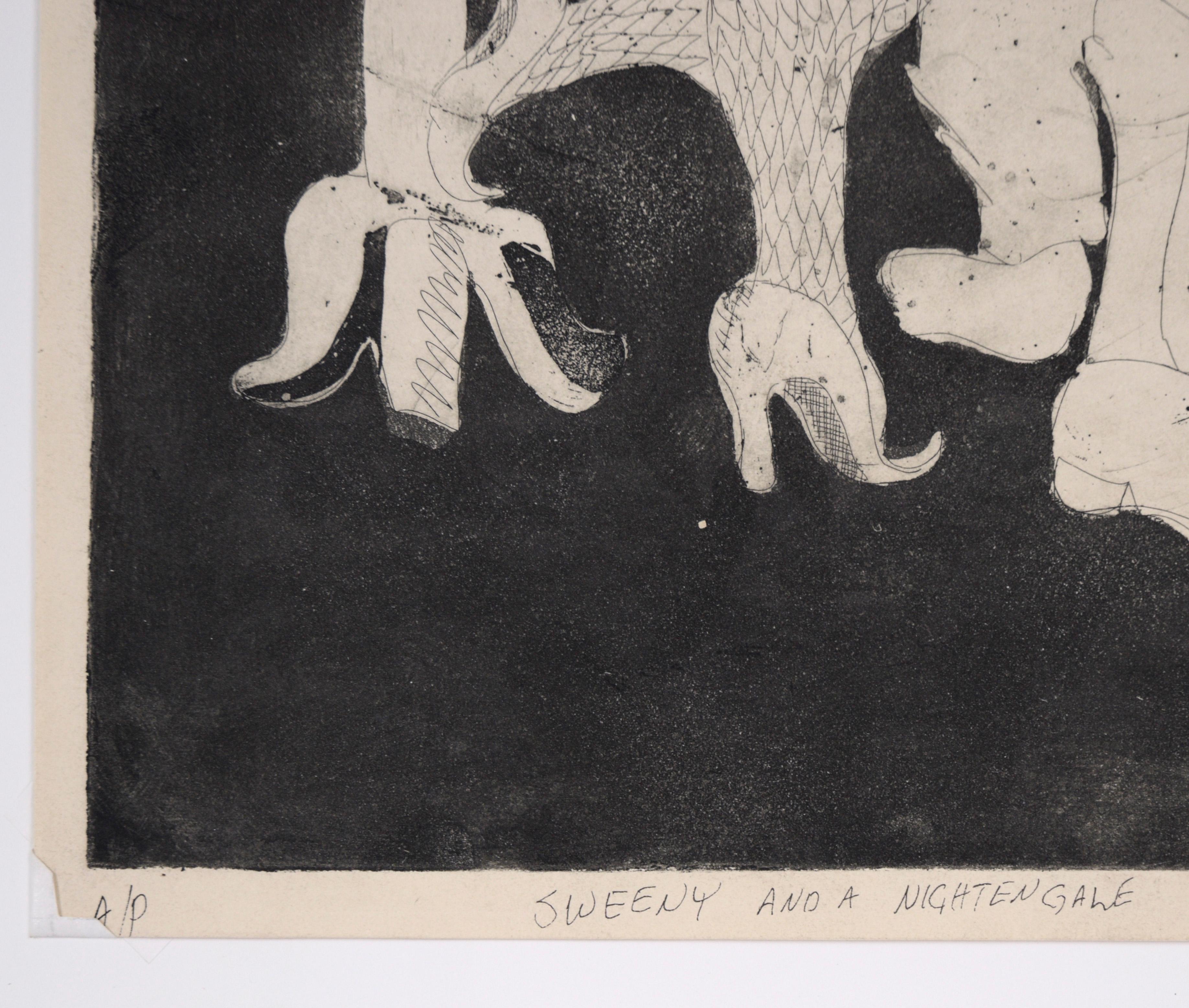 Sweeny and A Nightingale - Original Bay Area Etching inspired by T.S. Eliot For Sale 5