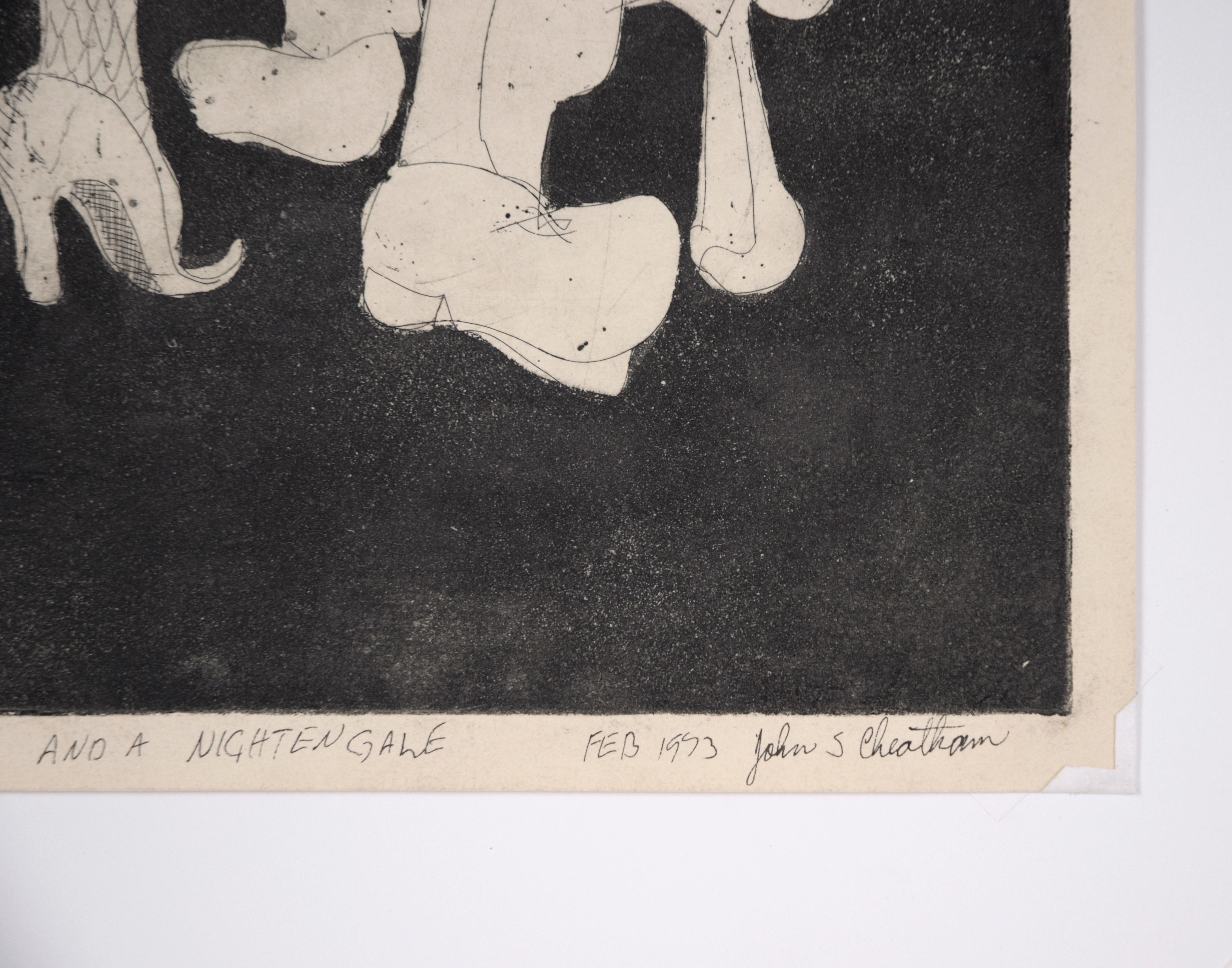 Sweeny and A Nightingale - Original Bay Area Etching inspired by T.S. Eliot For Sale 6