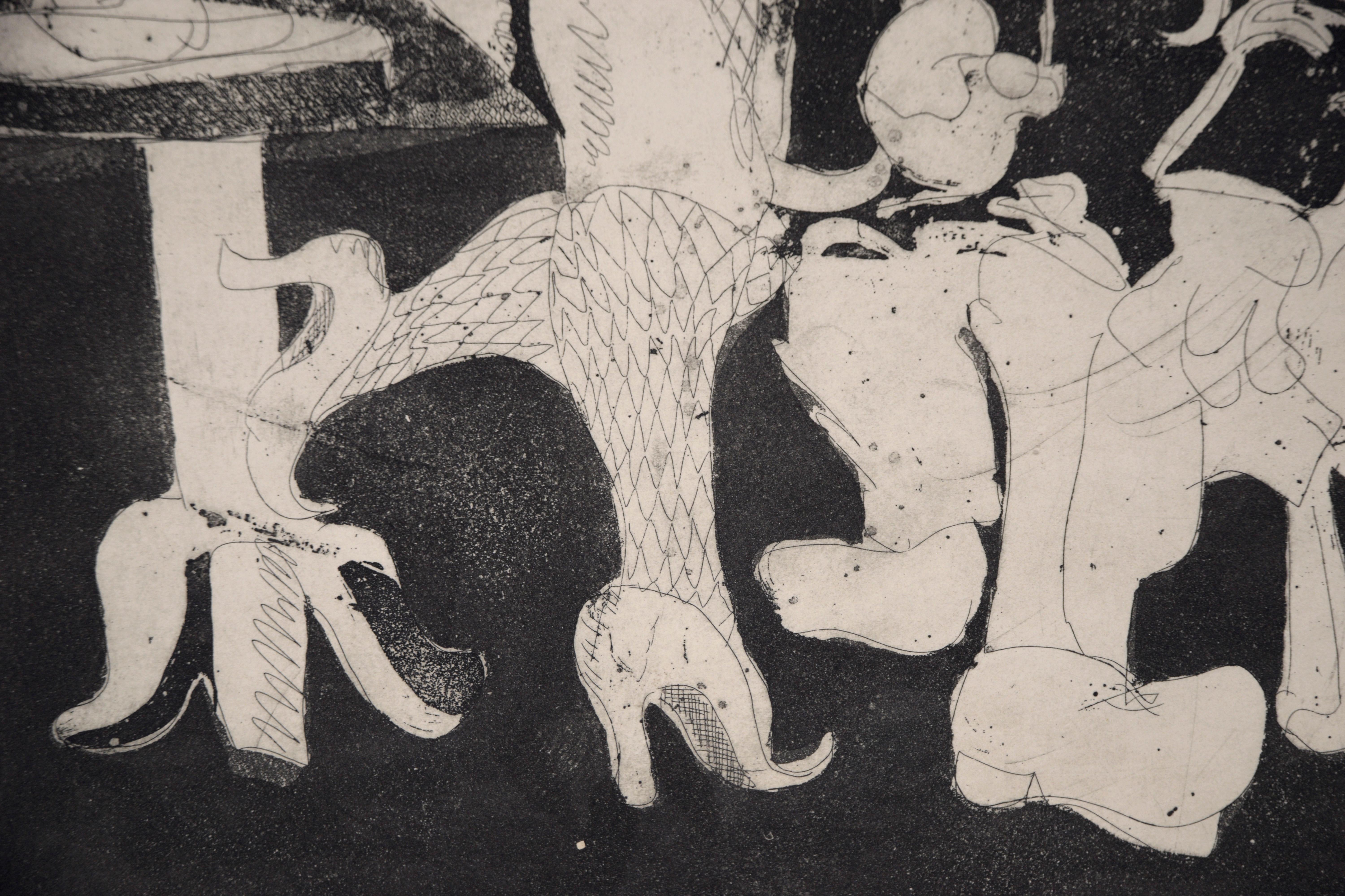 Sweeny and A Nightingale - Original Bay Area Etching

Lively etching based on T.S. Eliot's poem 