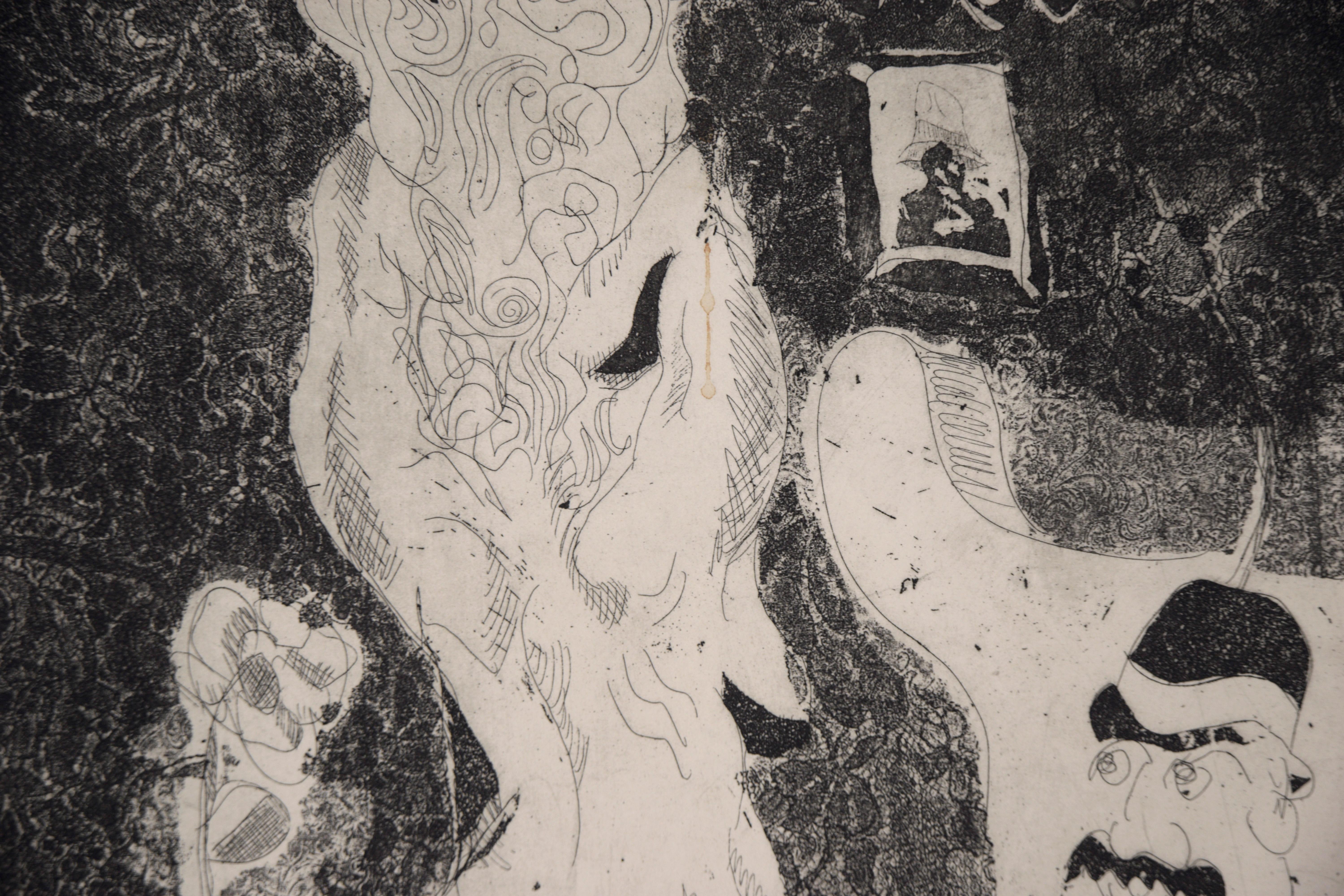 Sweeny and A Nightingale - Original Bay Area Etching inspired by T.S. Eliot For Sale 1
