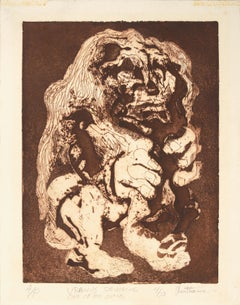 "Uranus dévorant un fils" - Gravure mythologique de la baie de San Francisco