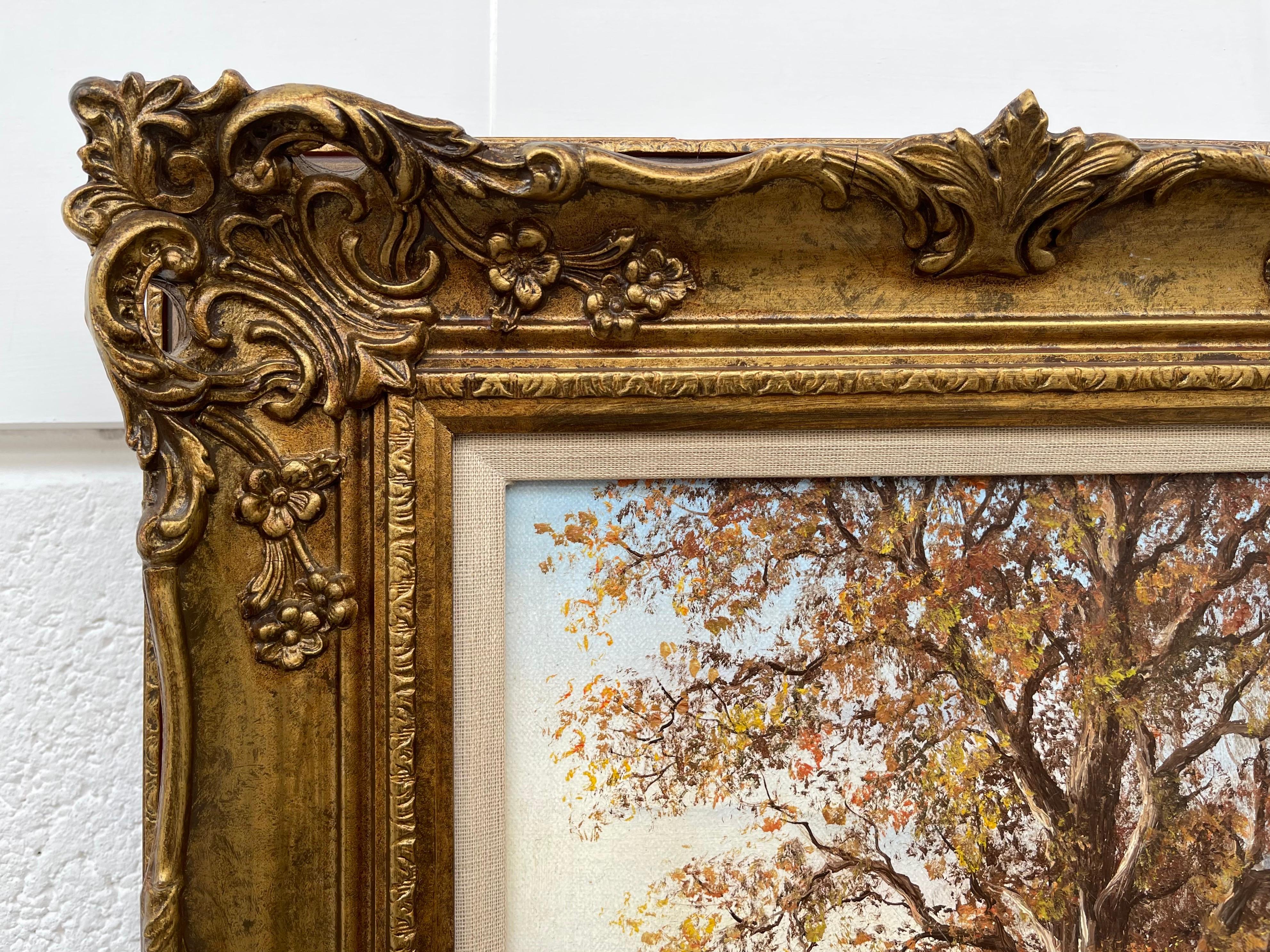 Alberi autunnali lungo il fiume nella contea di Tyrone, opera di un artista irlandese moderno del XX secolo in vendita 1