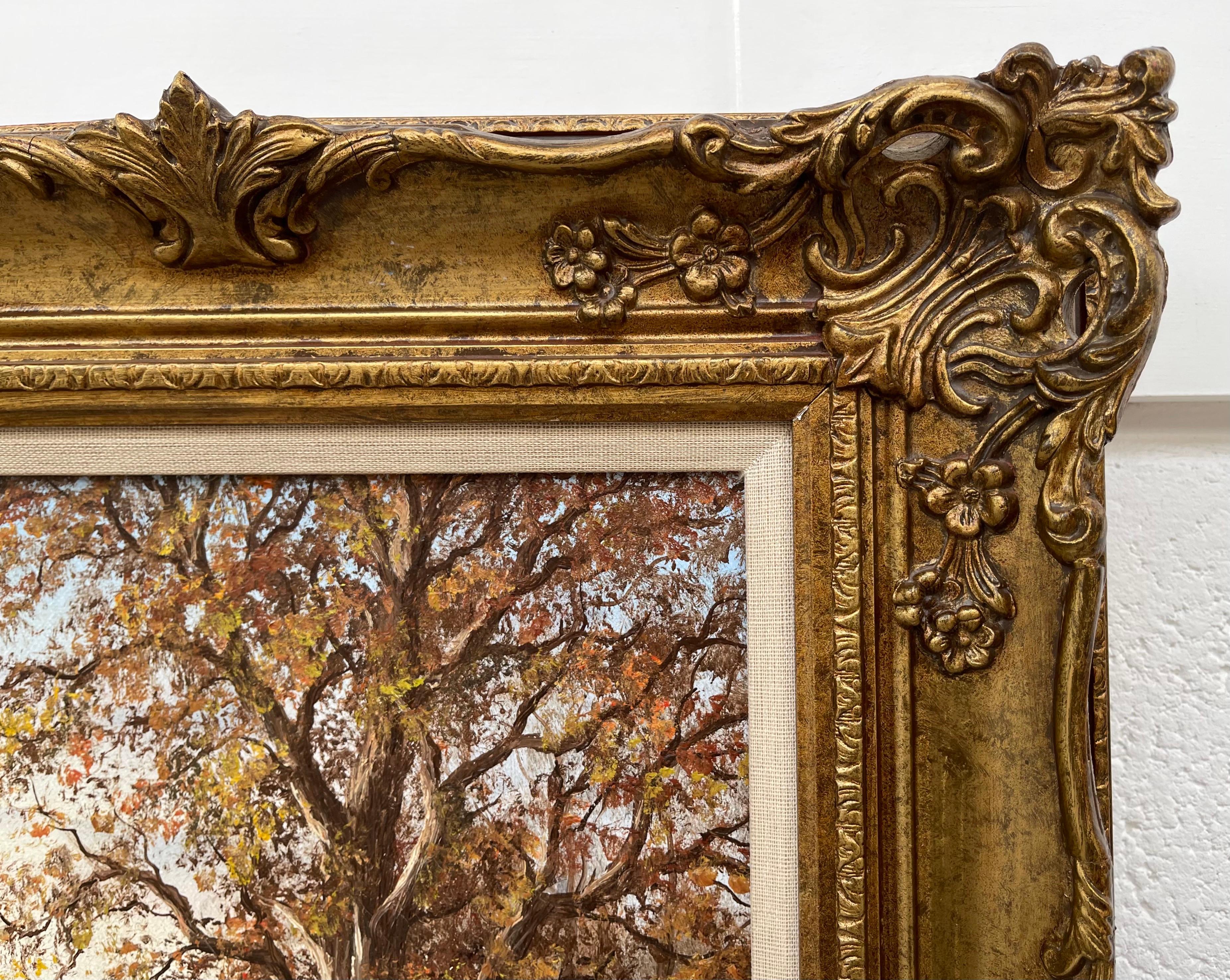 Alberi autunnali lungo il fiume nella contea di Tyrone, opera di un artista irlandese moderno del XX secolo in vendita 3
