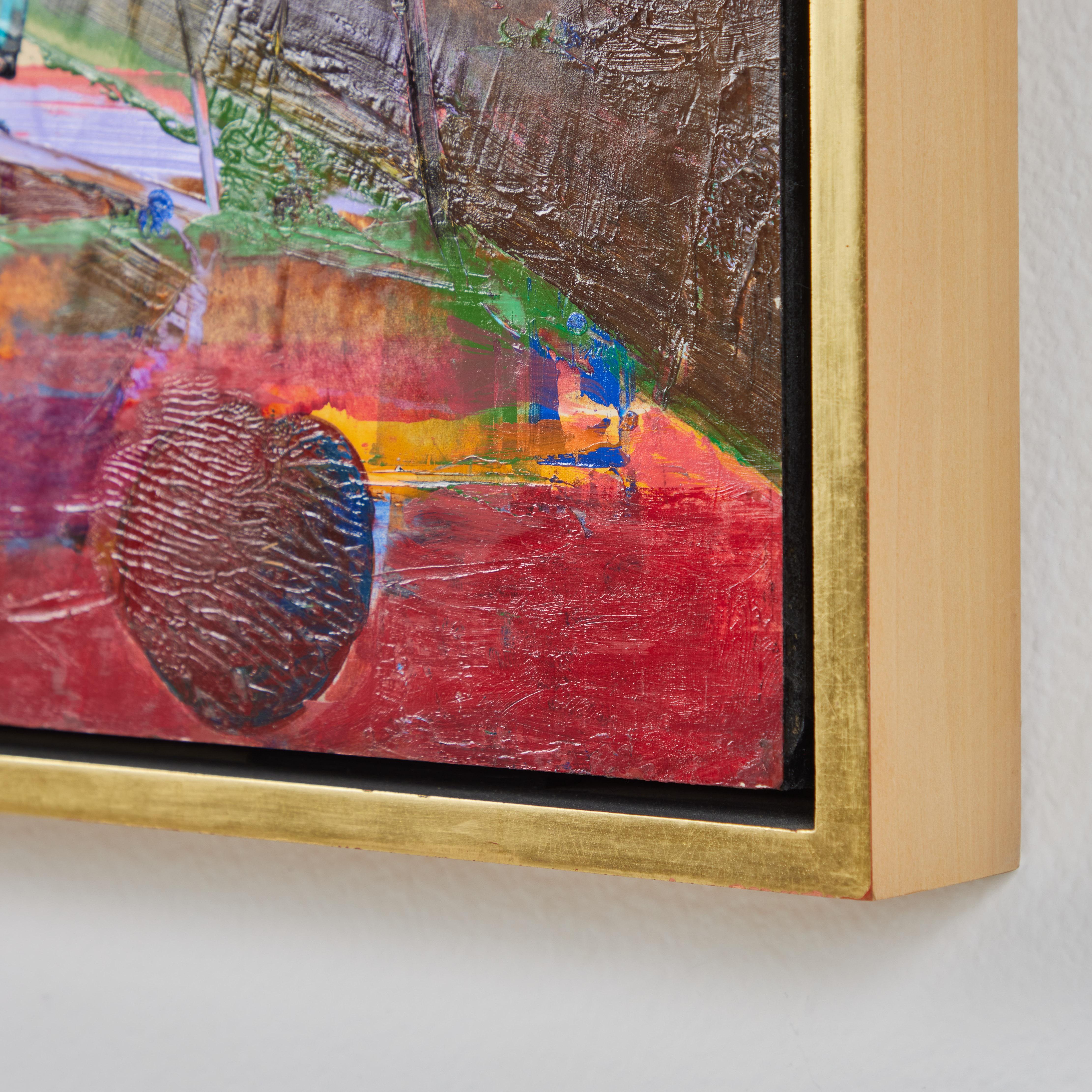 Huile abstraite sur panneau, John Sacarro (1913-1981) en vente 2