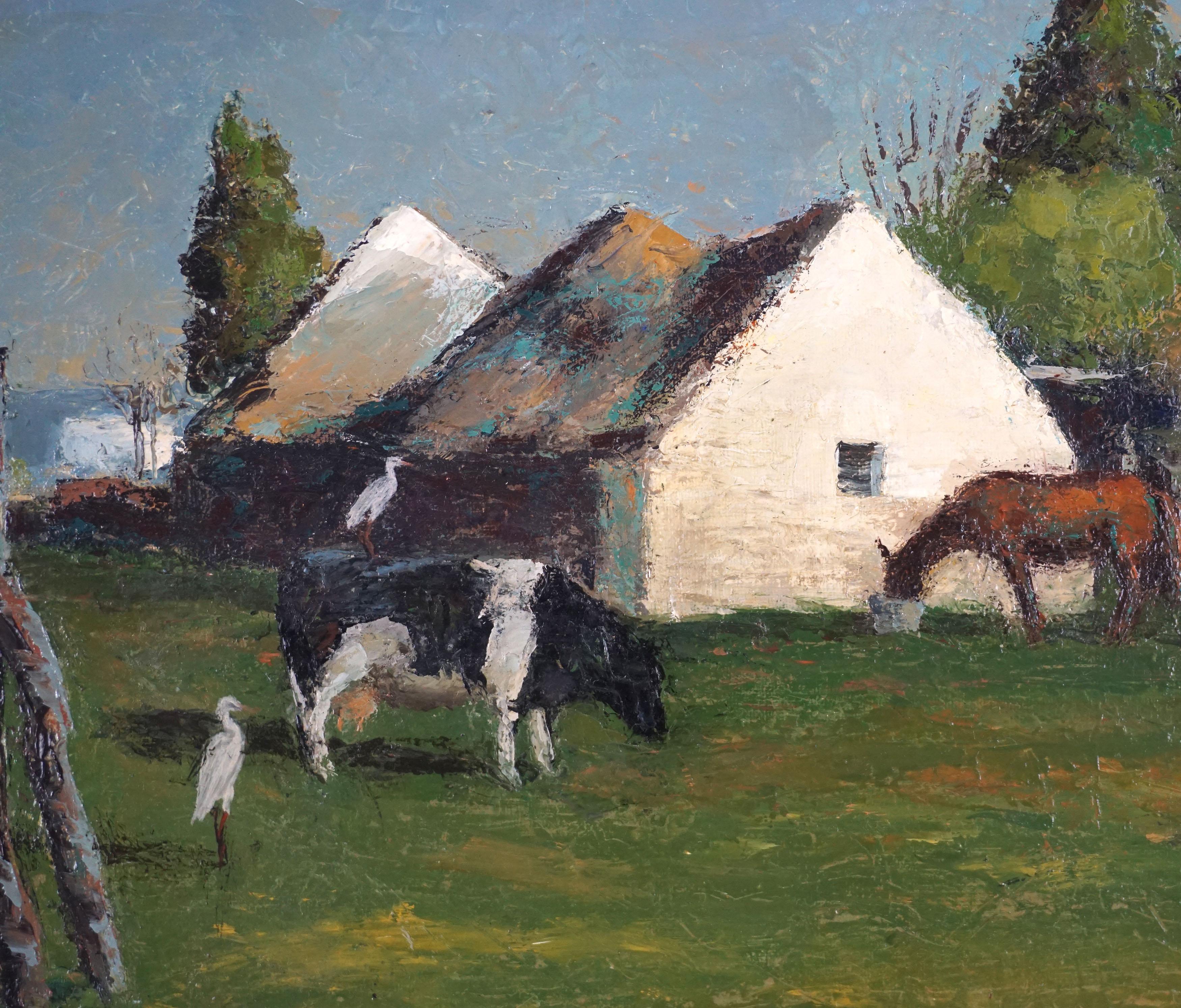 Rota Rota, spanische Landschaft – Pflanzgefäß Casa Cadiz (Amerikanischer Impressionismus), Painting, von John Sackas