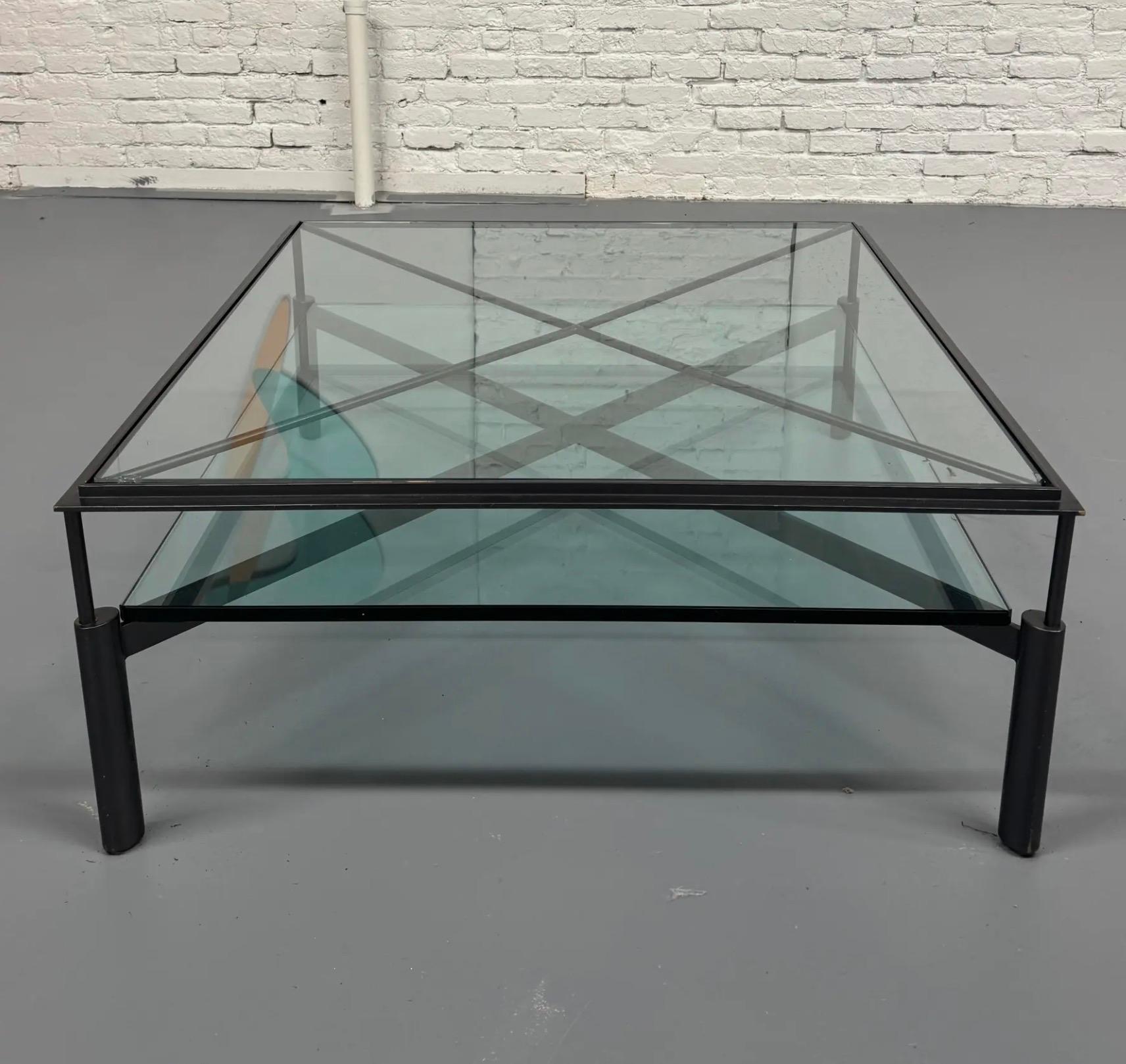 John Saladino Metal and Glass Cocktail Table For Sale 4
