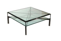 John Saladino Tavolo da Cocktail in Metallo e Vetro