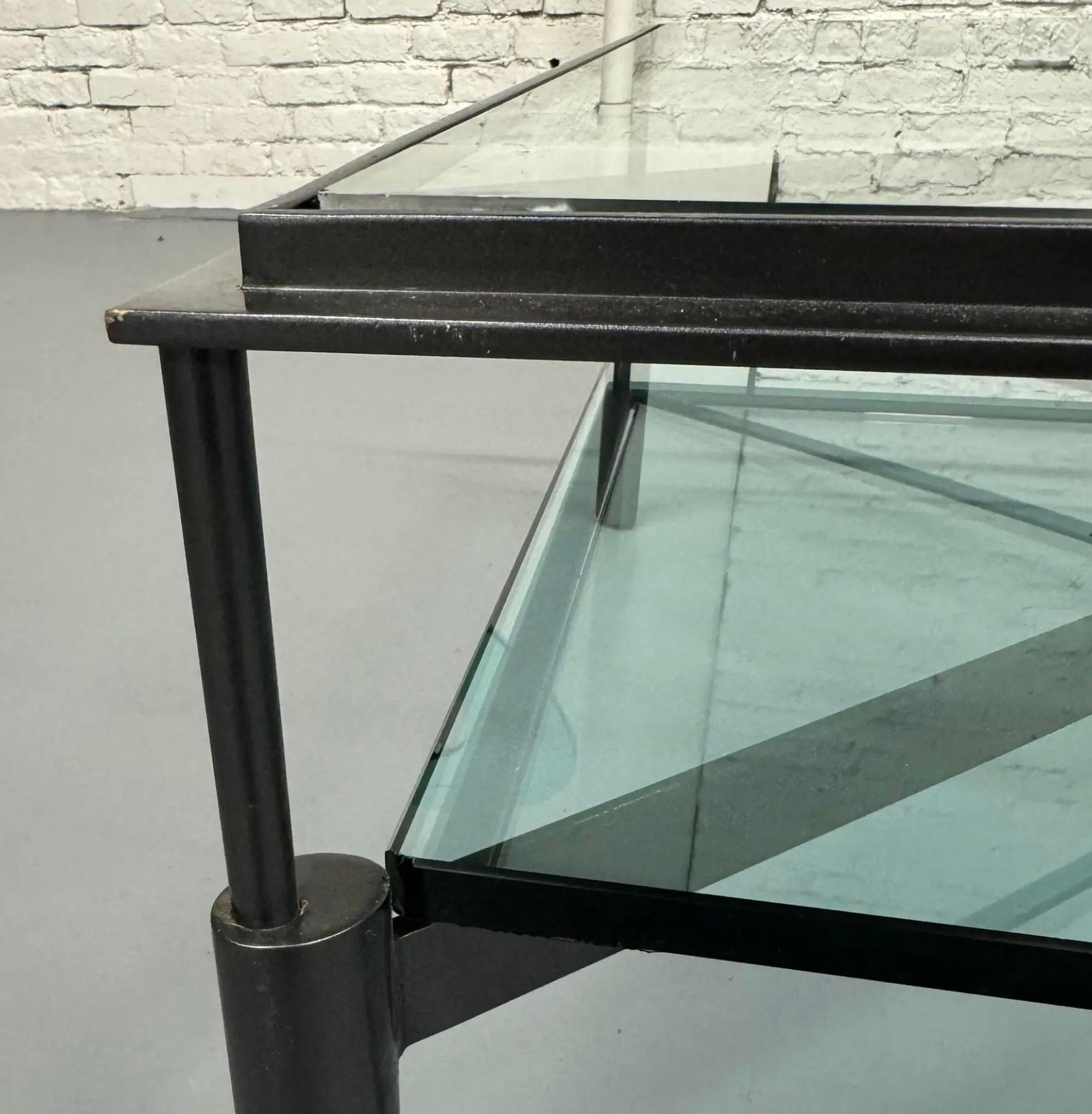 John Saladino Metal and Glass Cocktail Table For Sale 1