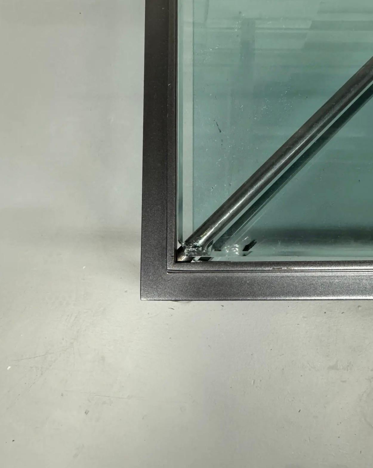 John Saladino Metal and Glass Cocktail Table For Sale 2