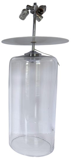 John Saladino Model 999 Clear Hand-Blown Glass Table Lamp & Shade, circa 1970s