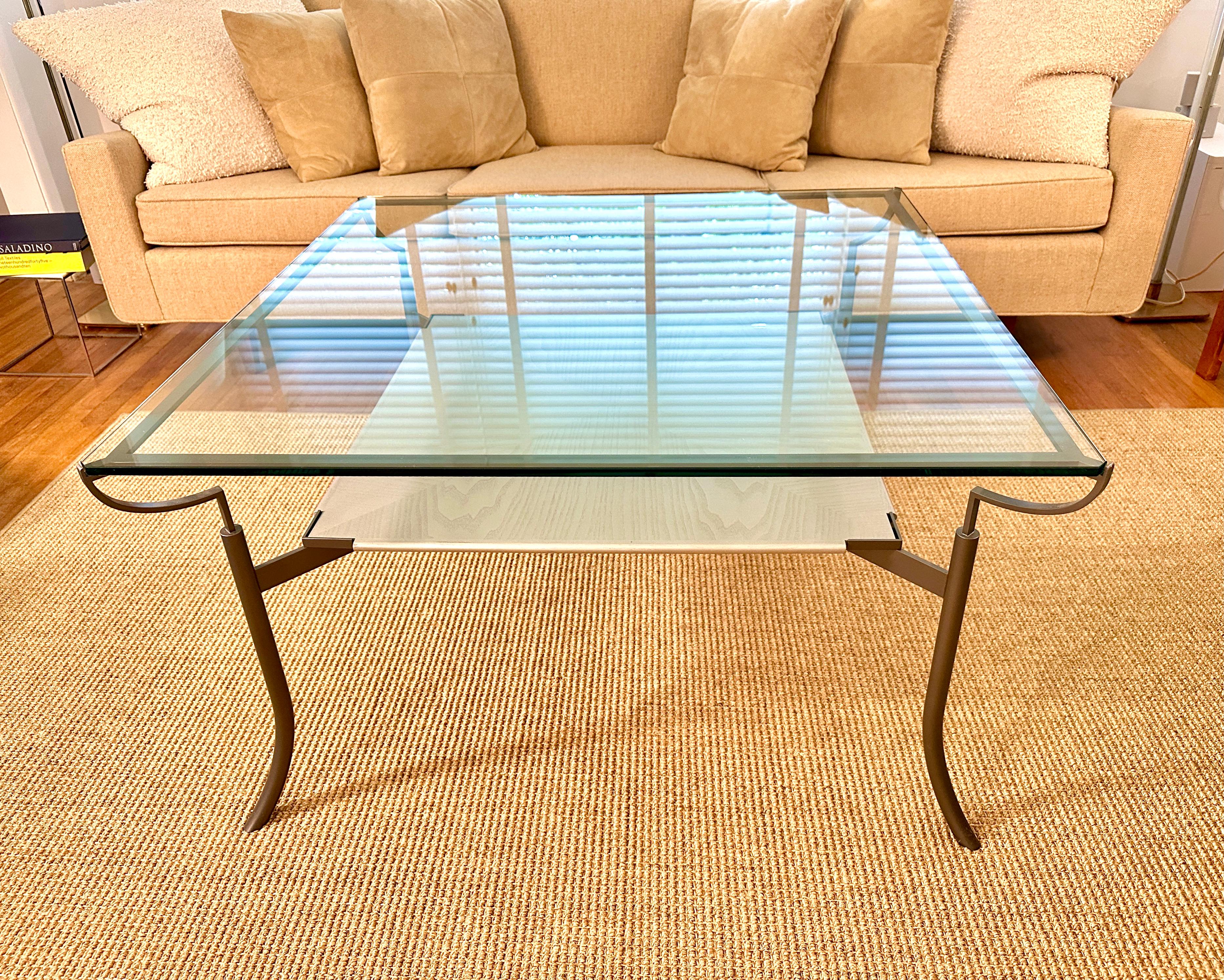 John Saladino QUADRANT Glass Top Coffee Table With Tray 4