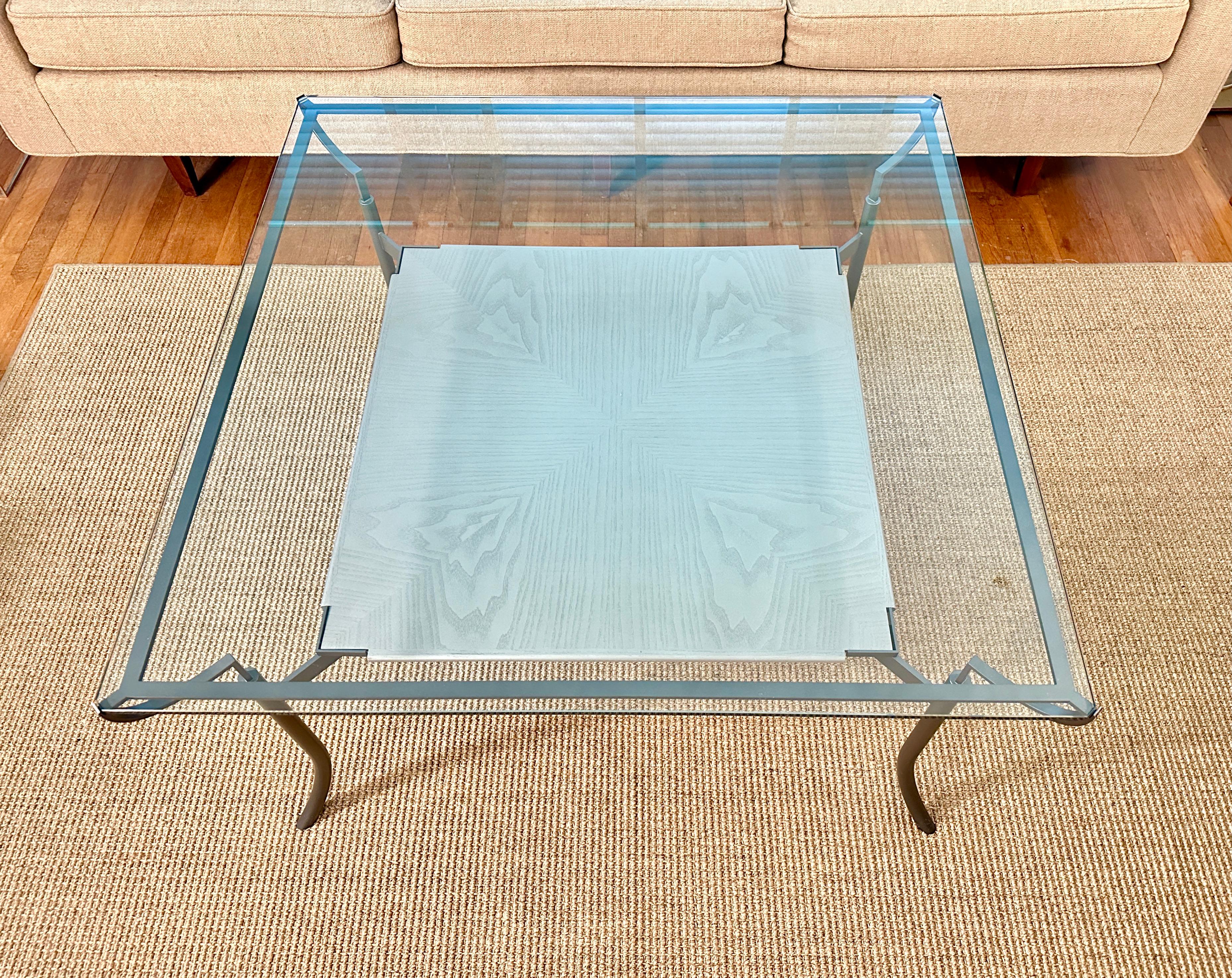 John Saladino QUADRANT Glass Top Coffee Table With Tray 5
