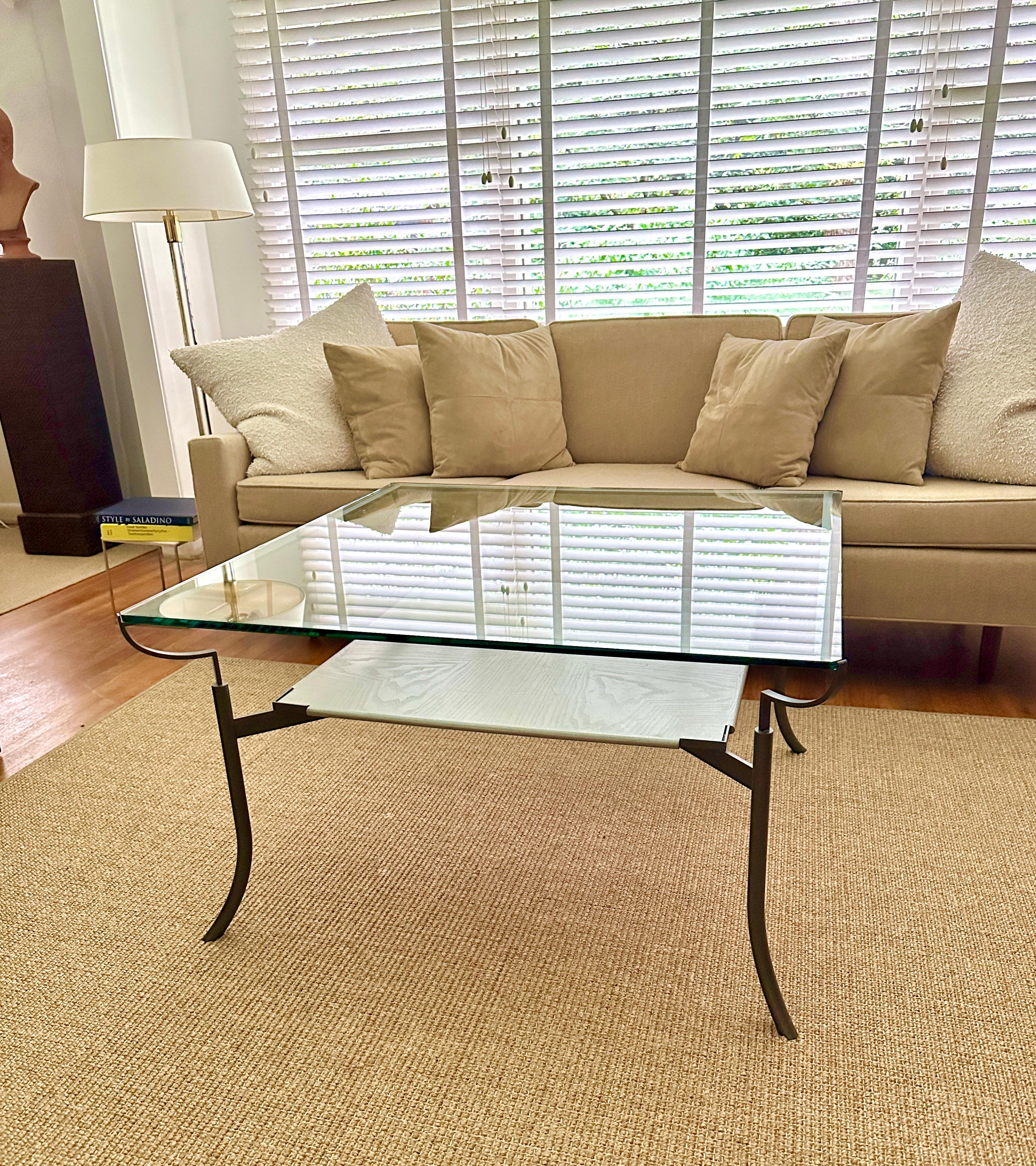 John Saladino QUADRANT Glass Top Coffee Table With Tray 7