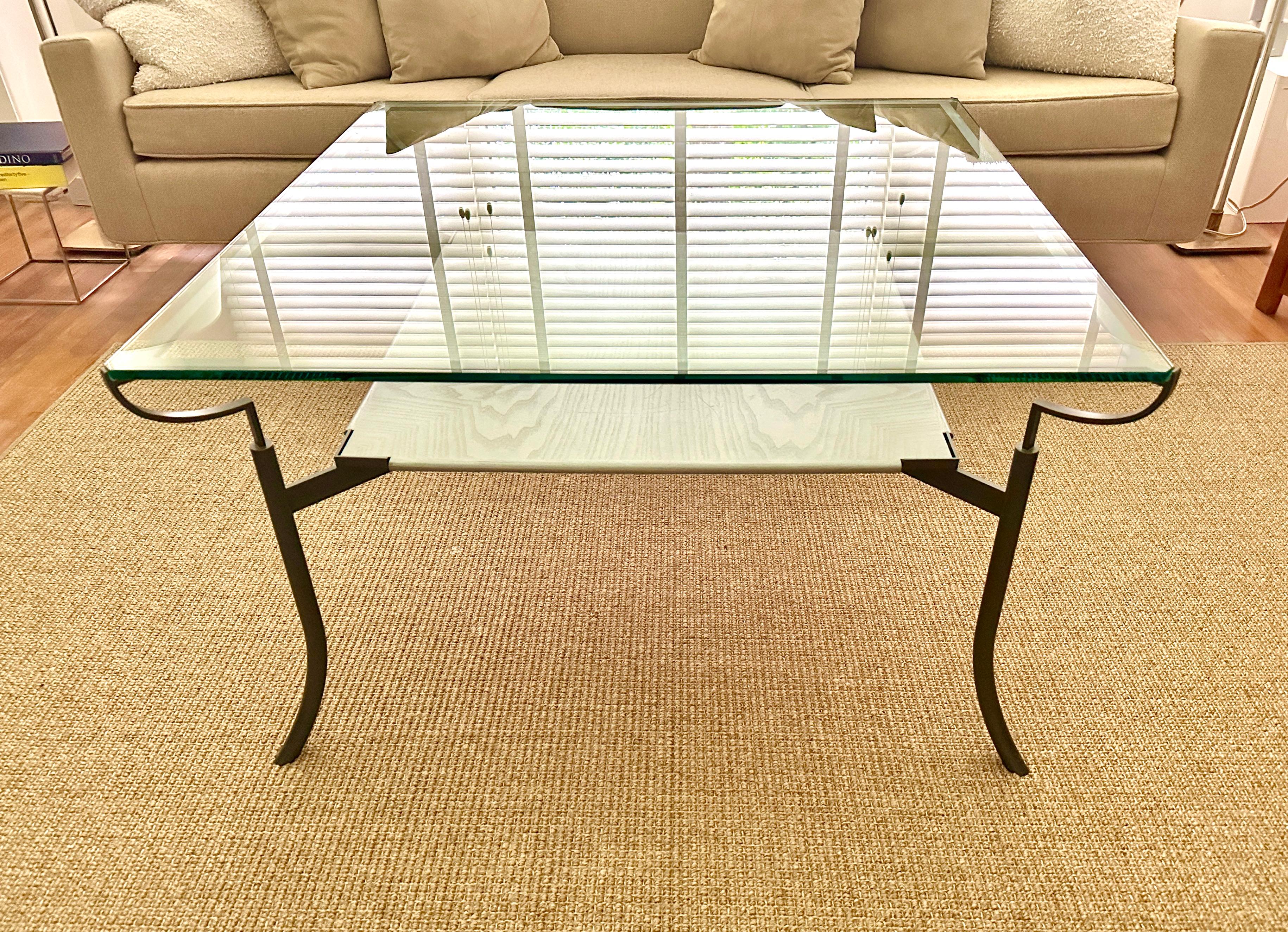 John Saladino QUADRANT Glass Top Coffee Table With Tray 8