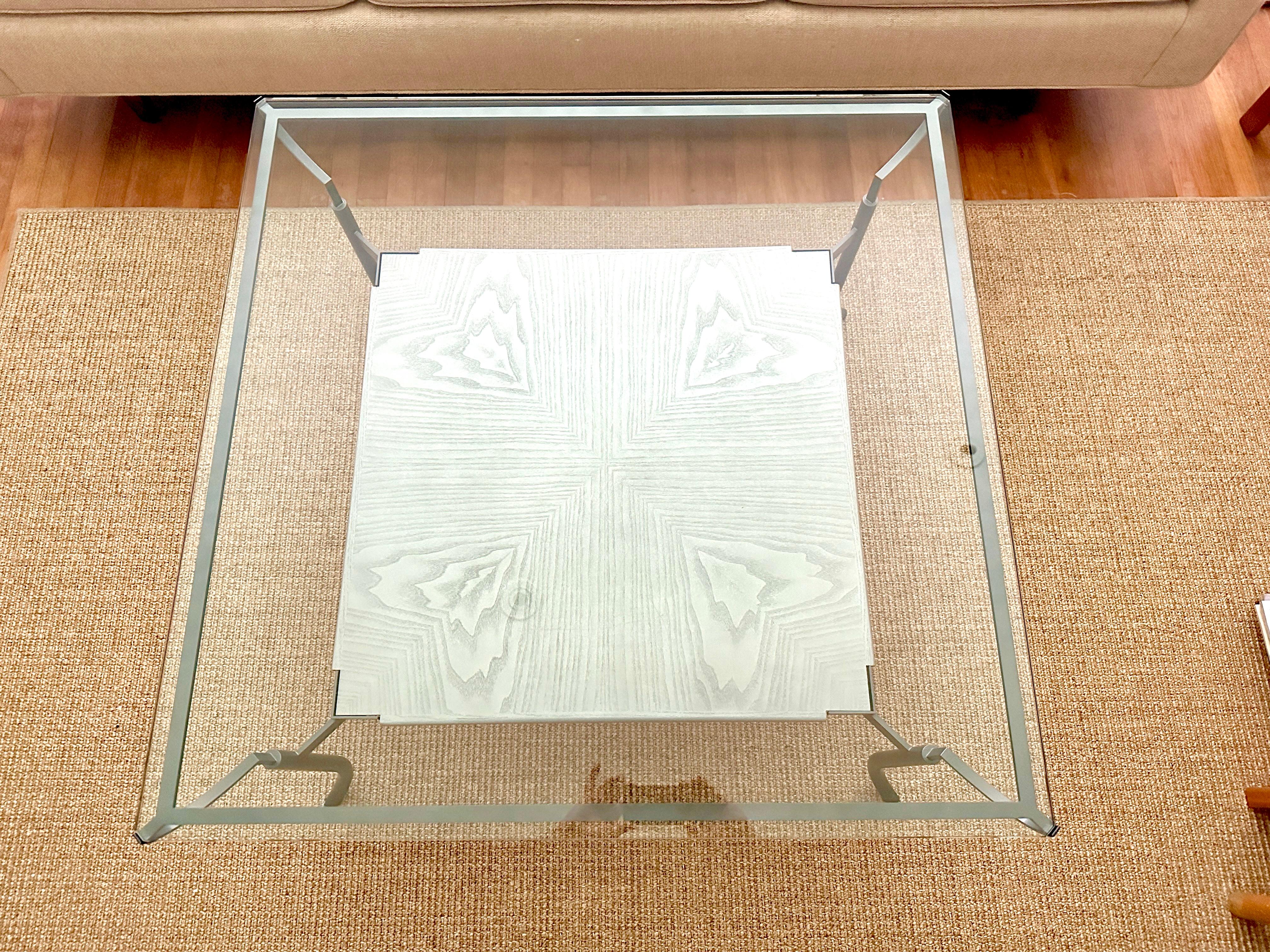 John Saladino QUADRANT Glass Top Coffee Table With Tray 9