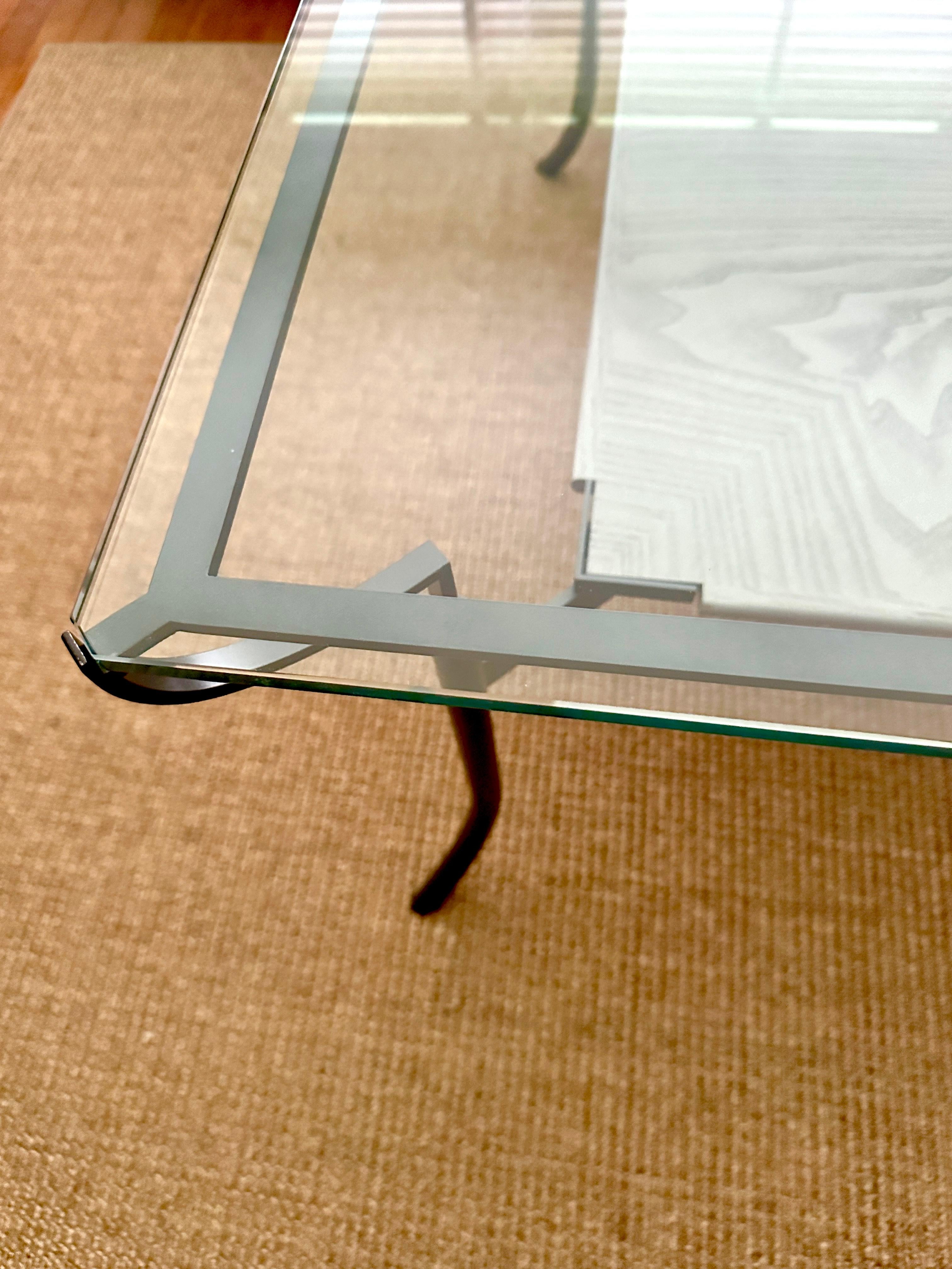 John Saladino QUADRANT Glass Top Coffee Table With Tray 10
