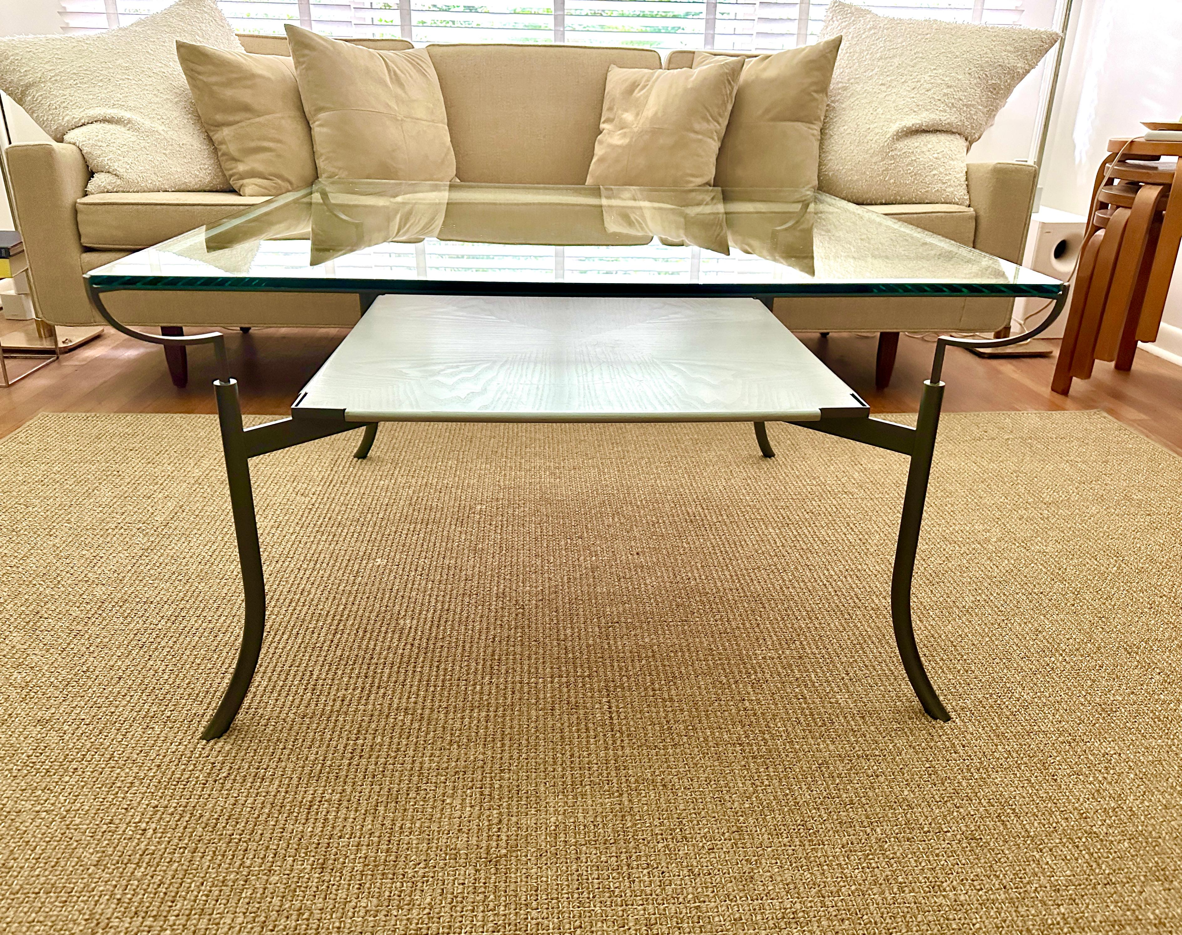 American John Saladino QUADRANT Glass Top Coffee Table With Tray