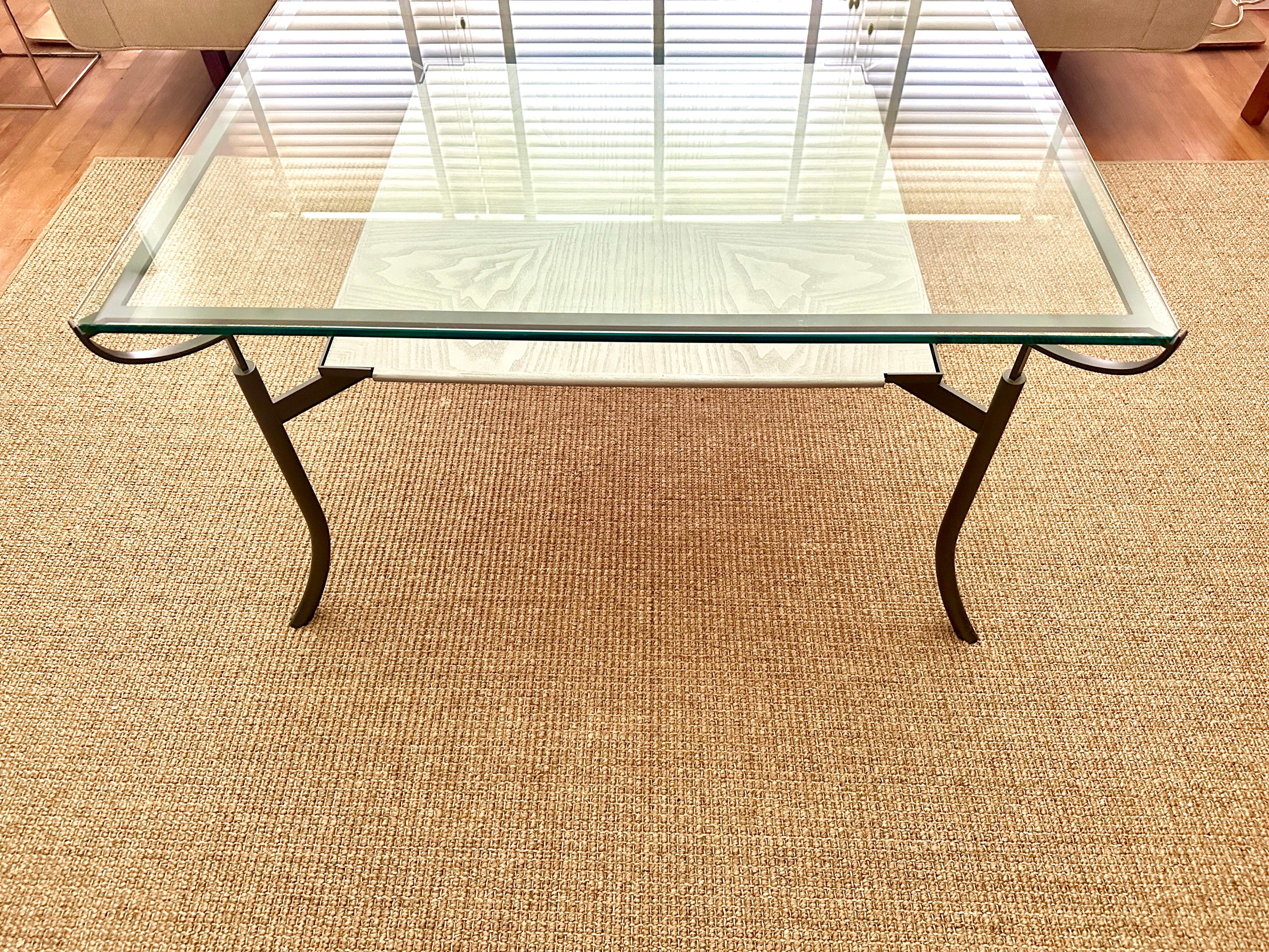 John Saladino QUADRANT Glass Top Coffee Table With Tray 2