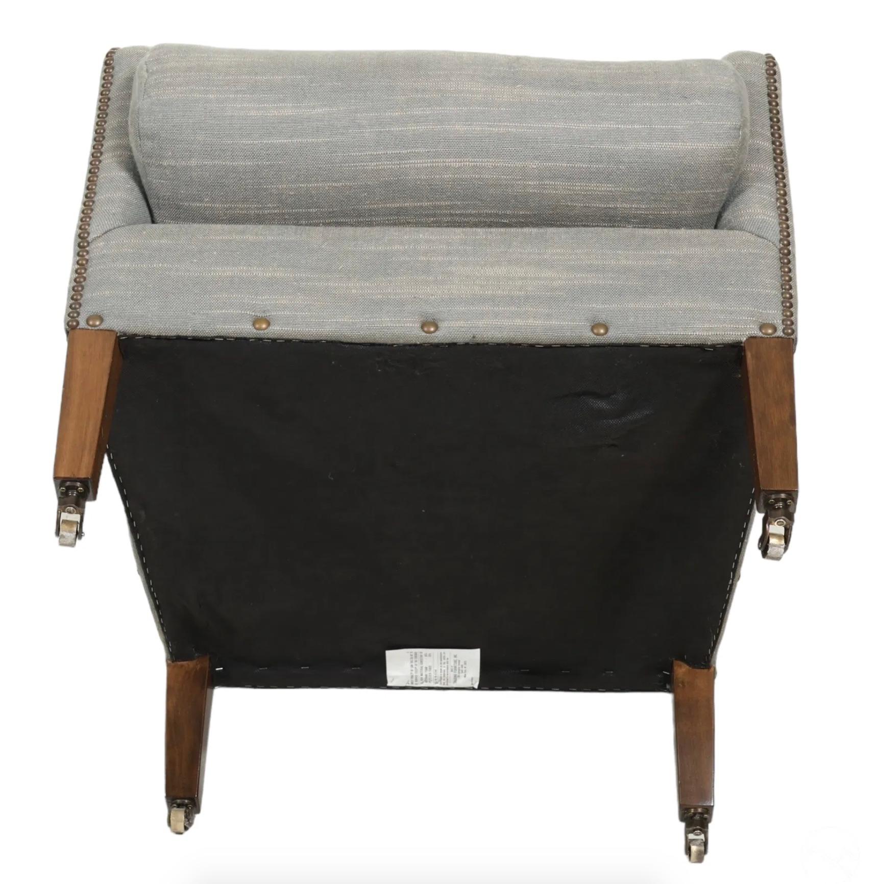 Linen John Saladino Trunk Chair and Ottoman