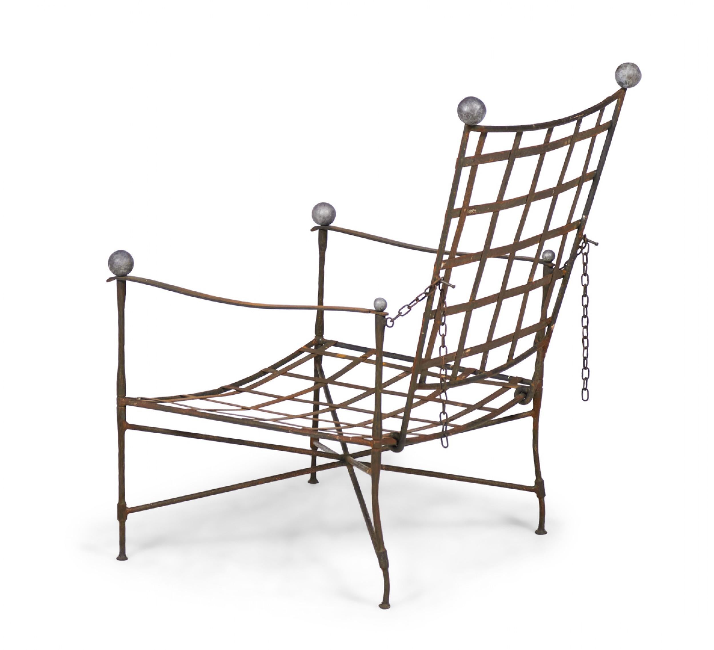 John Salterini American Mid-Century Outdoor Iron Lounge / Armchair In Good Condition For Sale In New York, NY