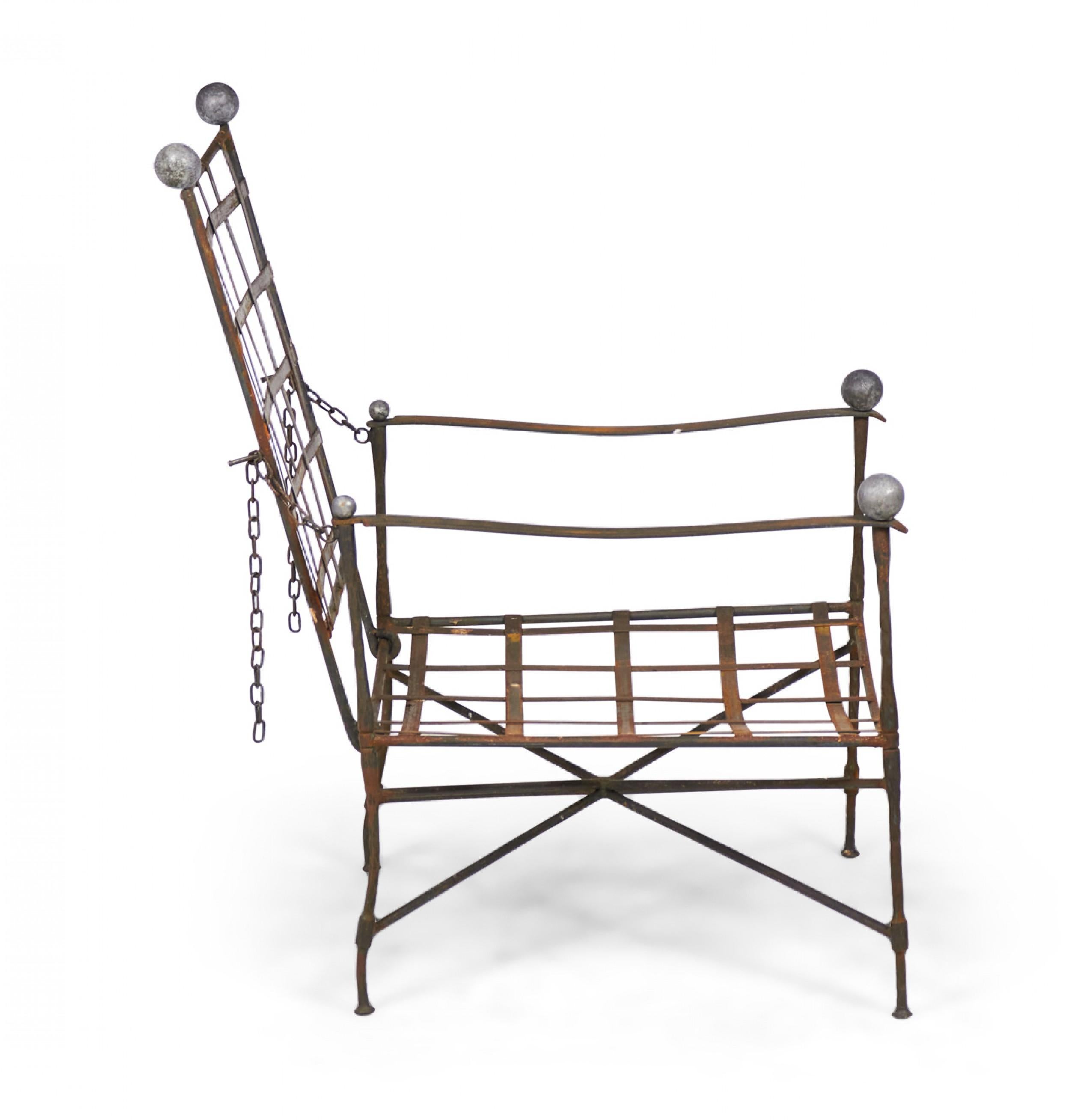 John Salterini American Mid-Century Outdoor Iron Lounge / Armchair For Sale 1