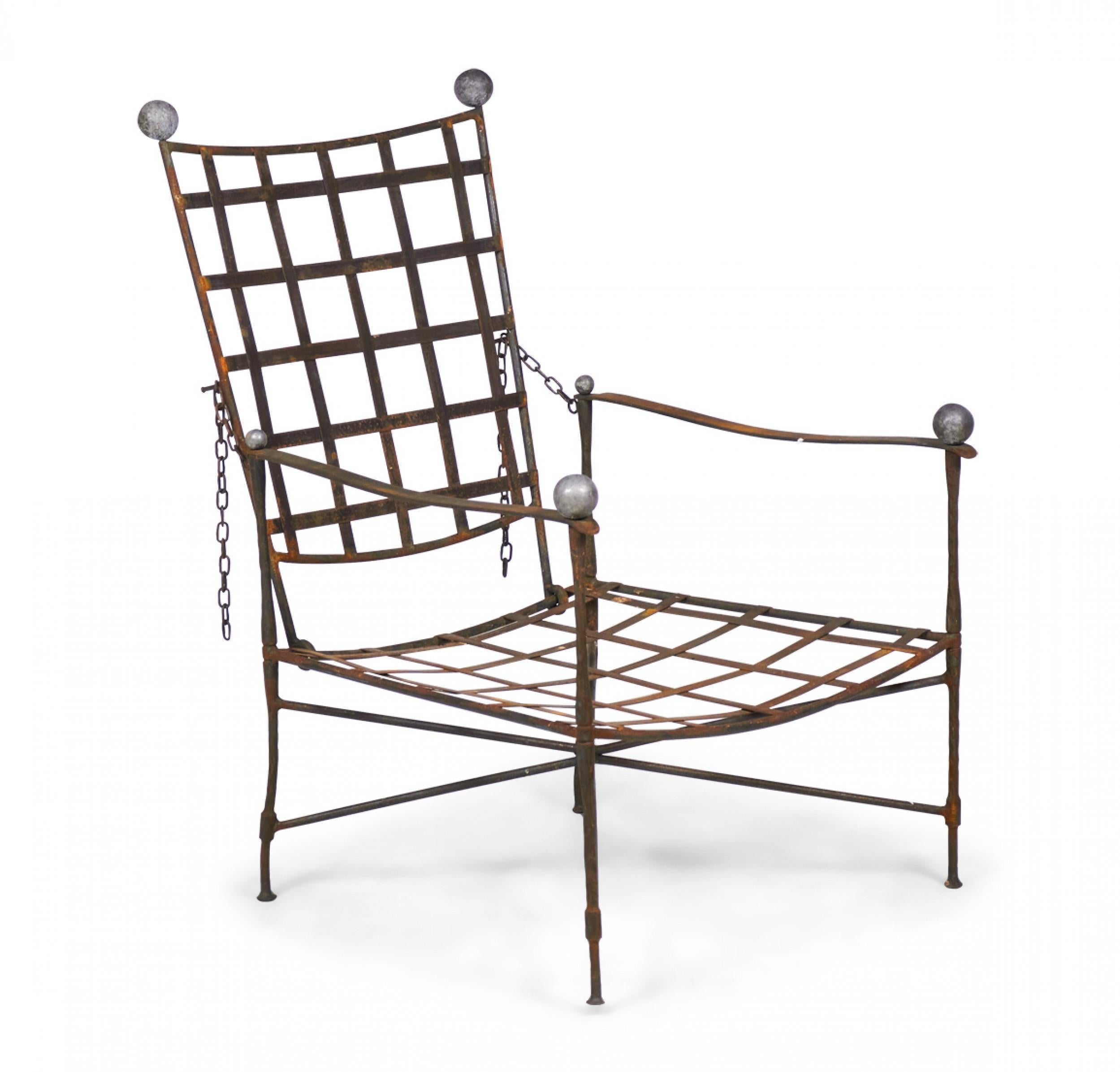 John Salterini American Mid-Century Outdoor Iron Lounge / Armchair For Sale 2