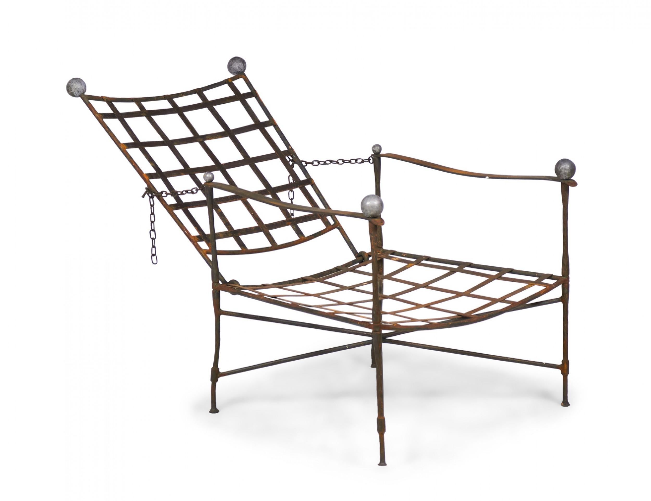 John Salterini American Mid-Century Outdoor Iron Lounge / Armchair For Sale 3