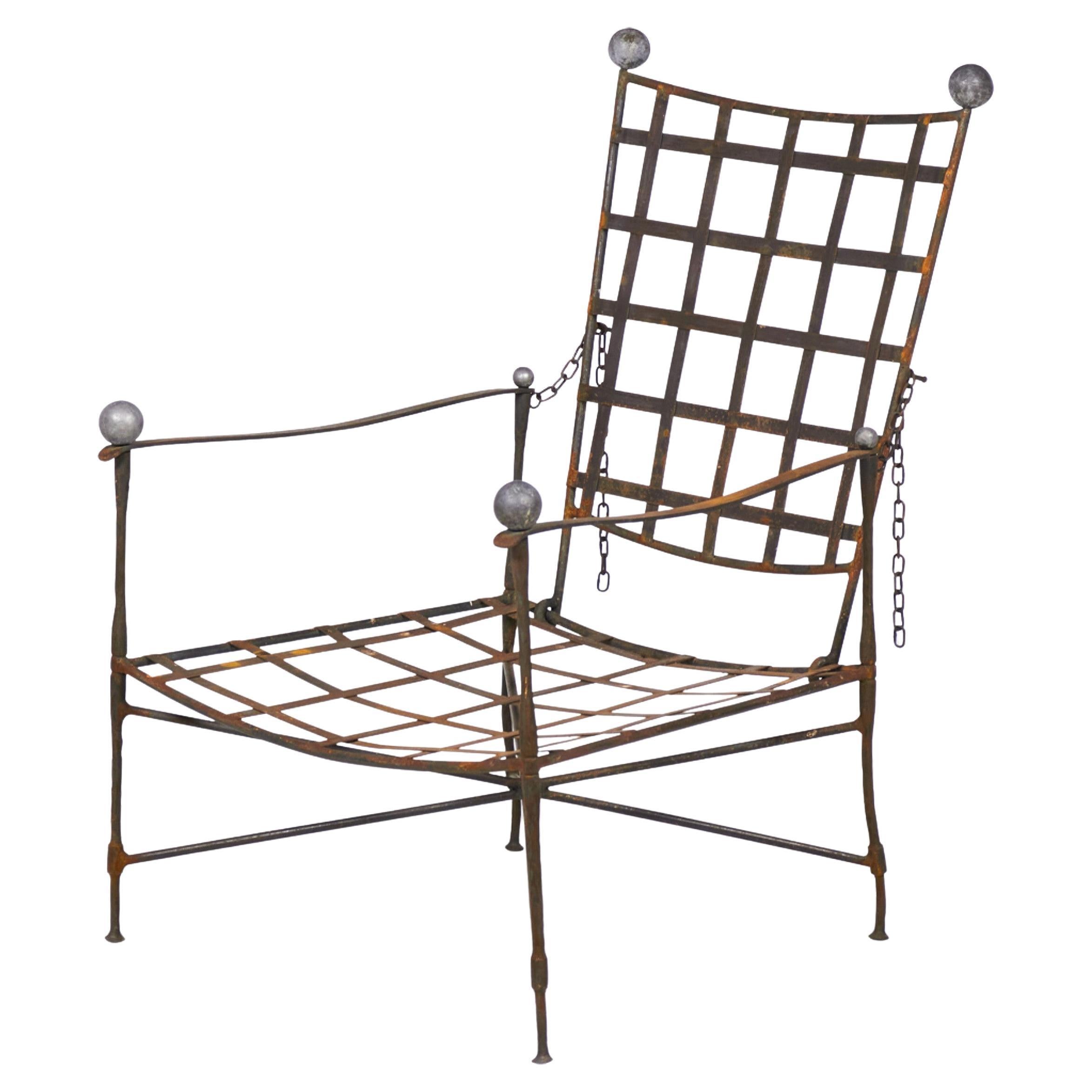 John Salterini American Mid-Century Outdoor Iron Lounge / Armchair For Sale