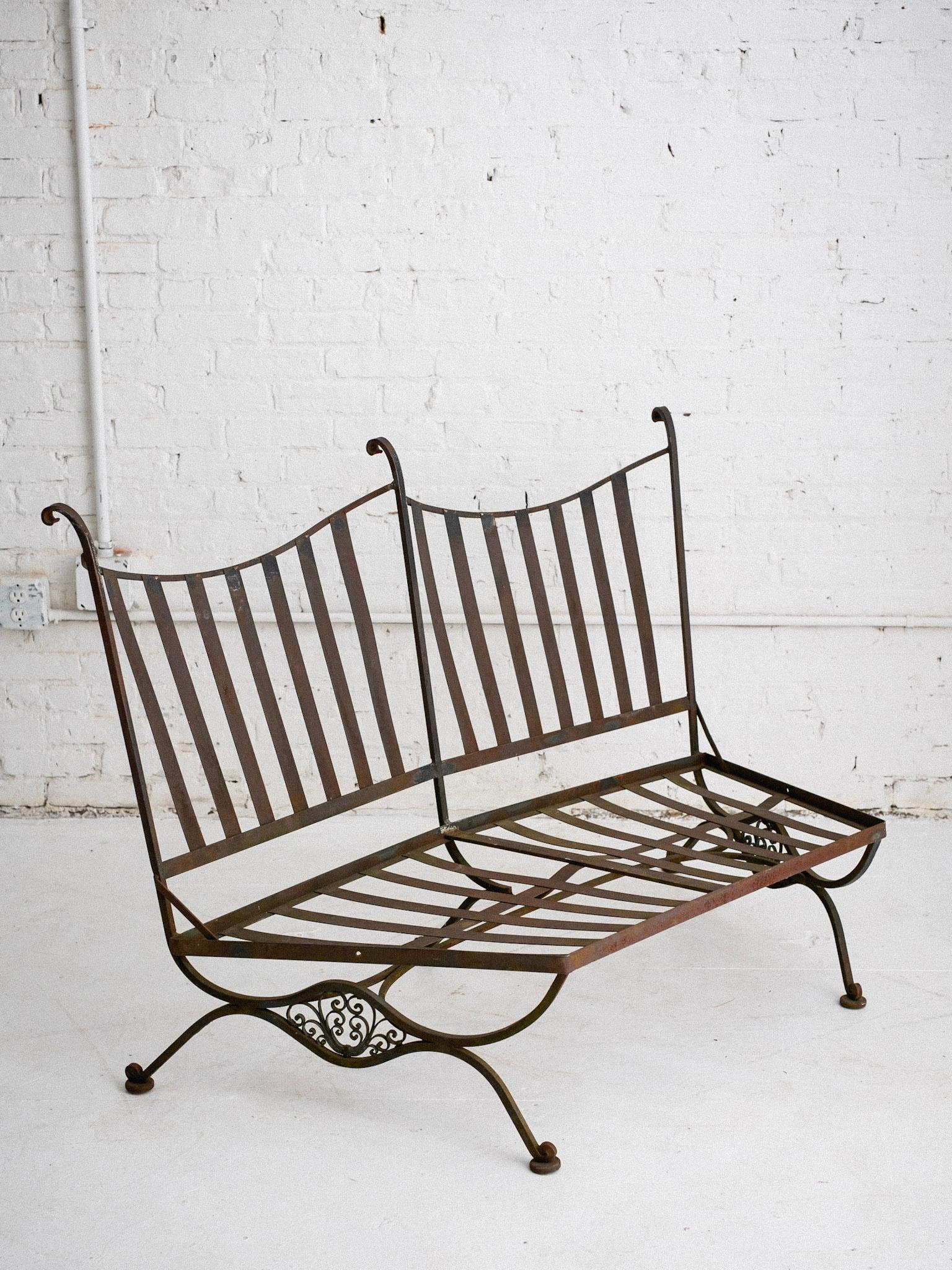 John Salterini Attributed Wrought Iron Outdoor Sectional 4