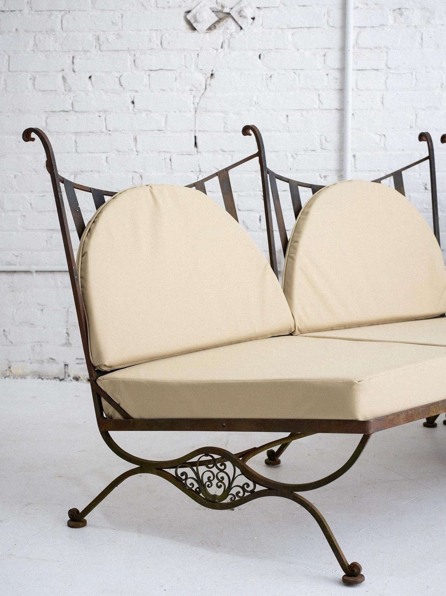 Art Deco John Salterini Attributed Wrought Iron Outdoor Sectional