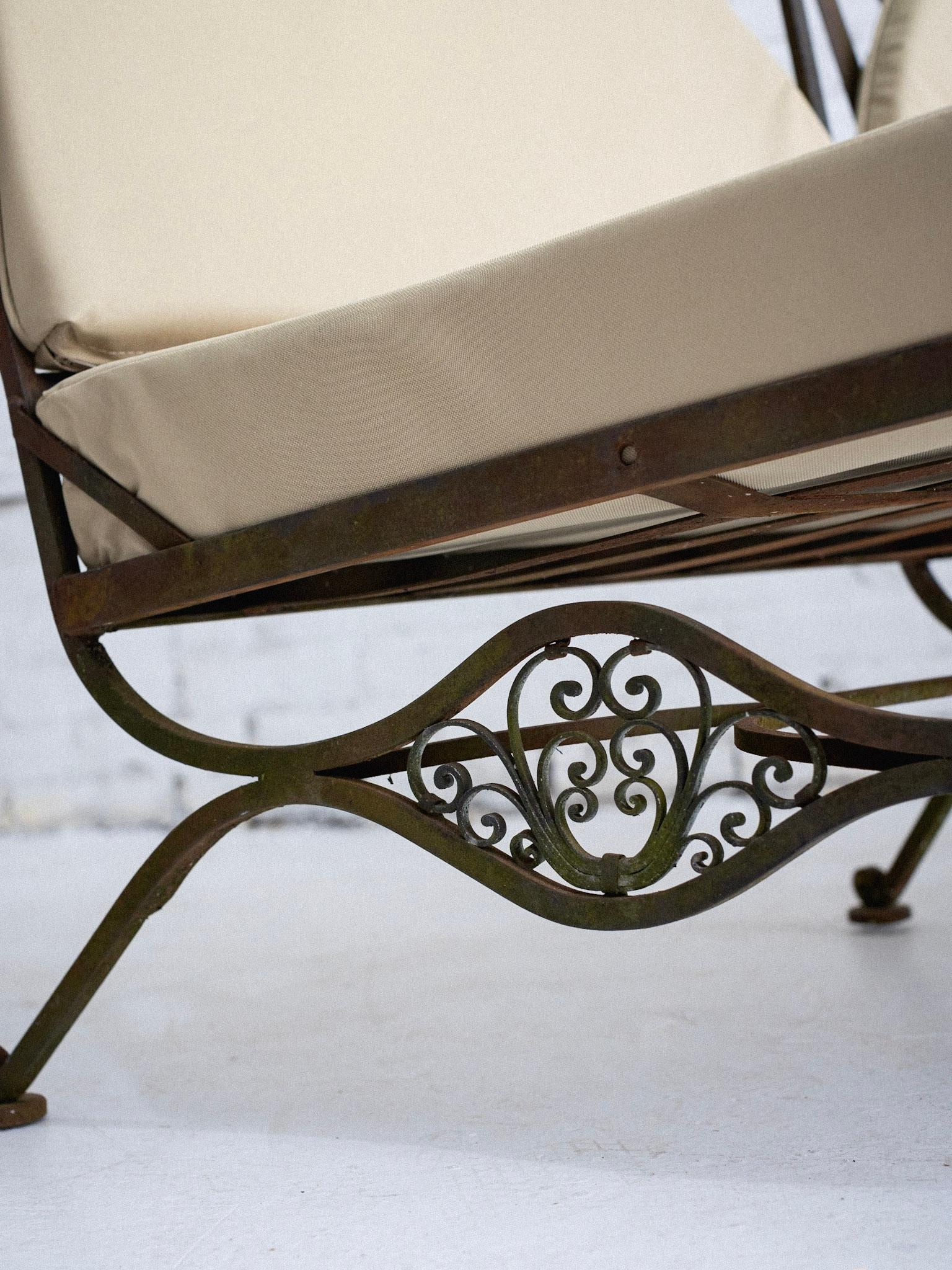 John Salterini Attributed Wrought Iron Outdoor Sectional In Good Condition In Brooklyn, NY