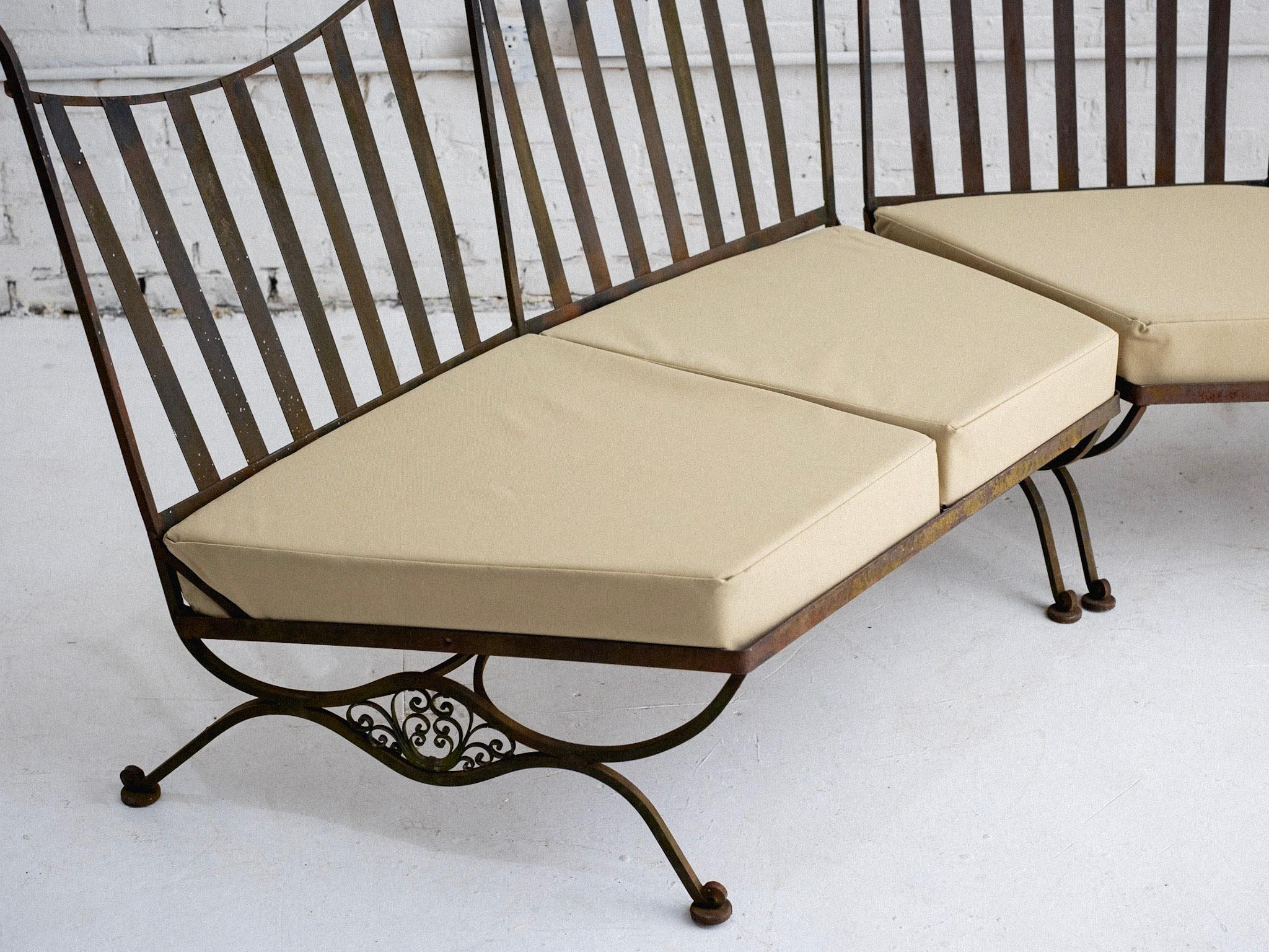 John Salterini Attributed Wrought Iron Outdoor Sectional 1