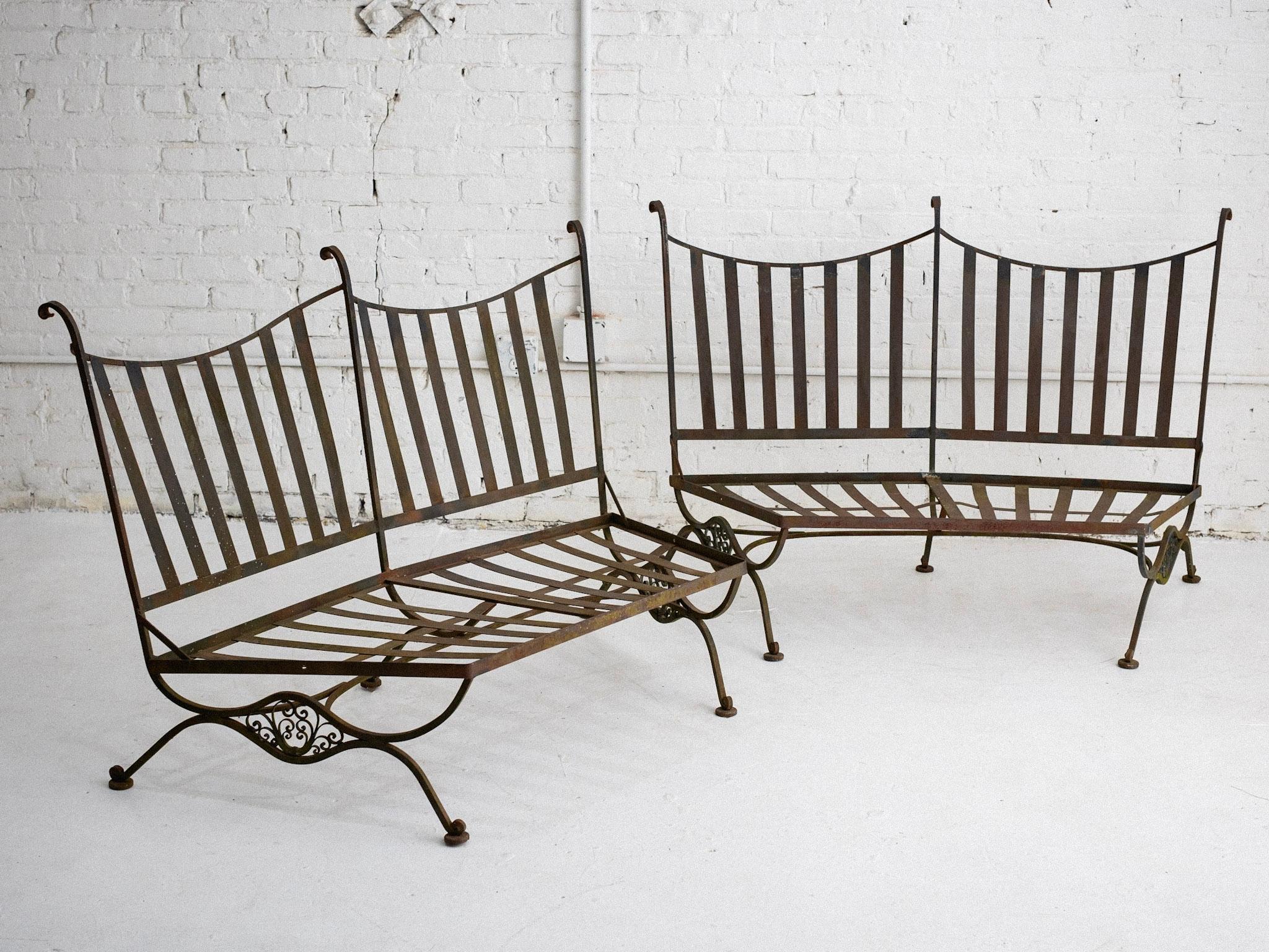 John Salterini Attributed Wrought Iron Outdoor Sectional 2