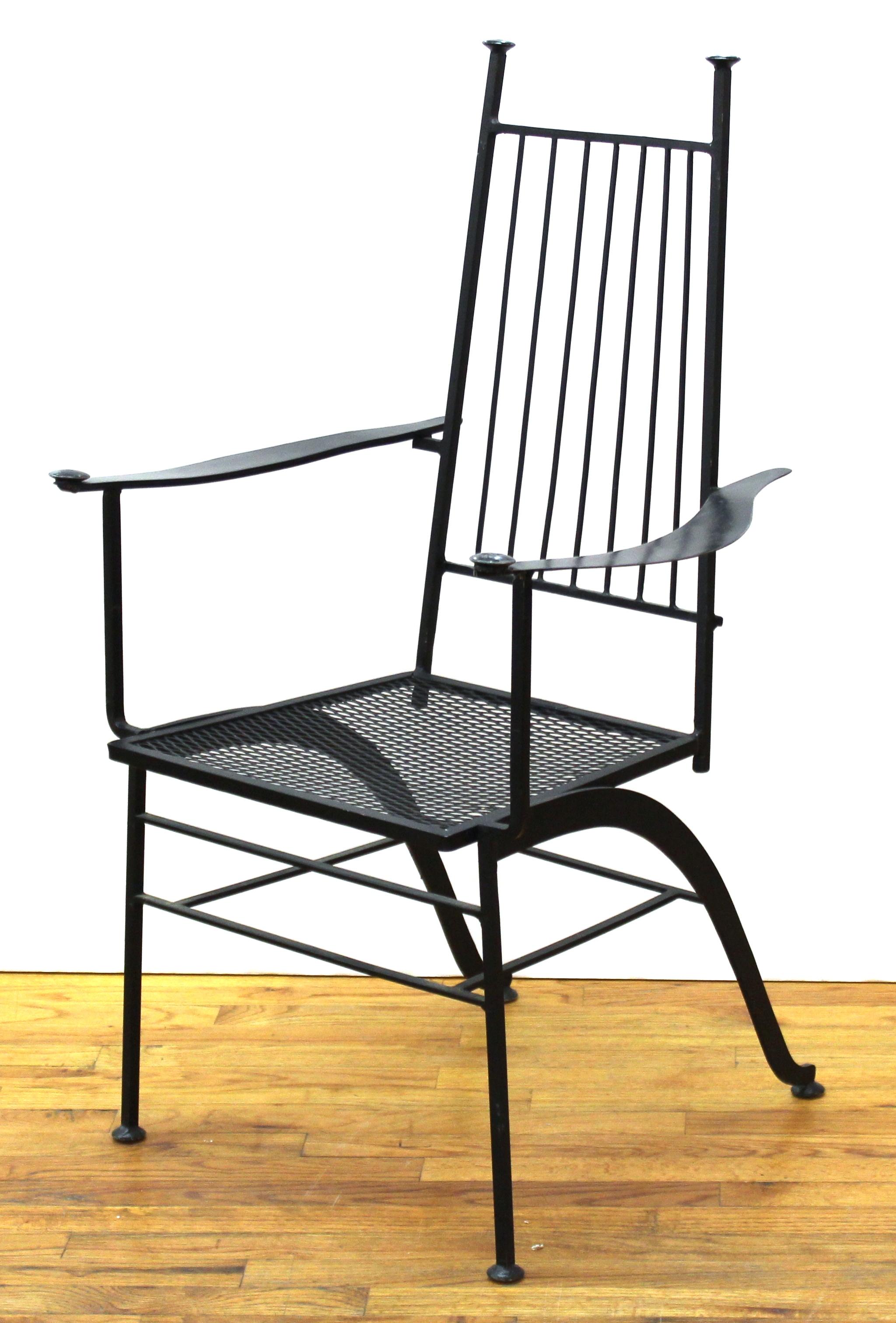 American John Salterini For Woodard Mid-Century Modern Iron Patio Chairs