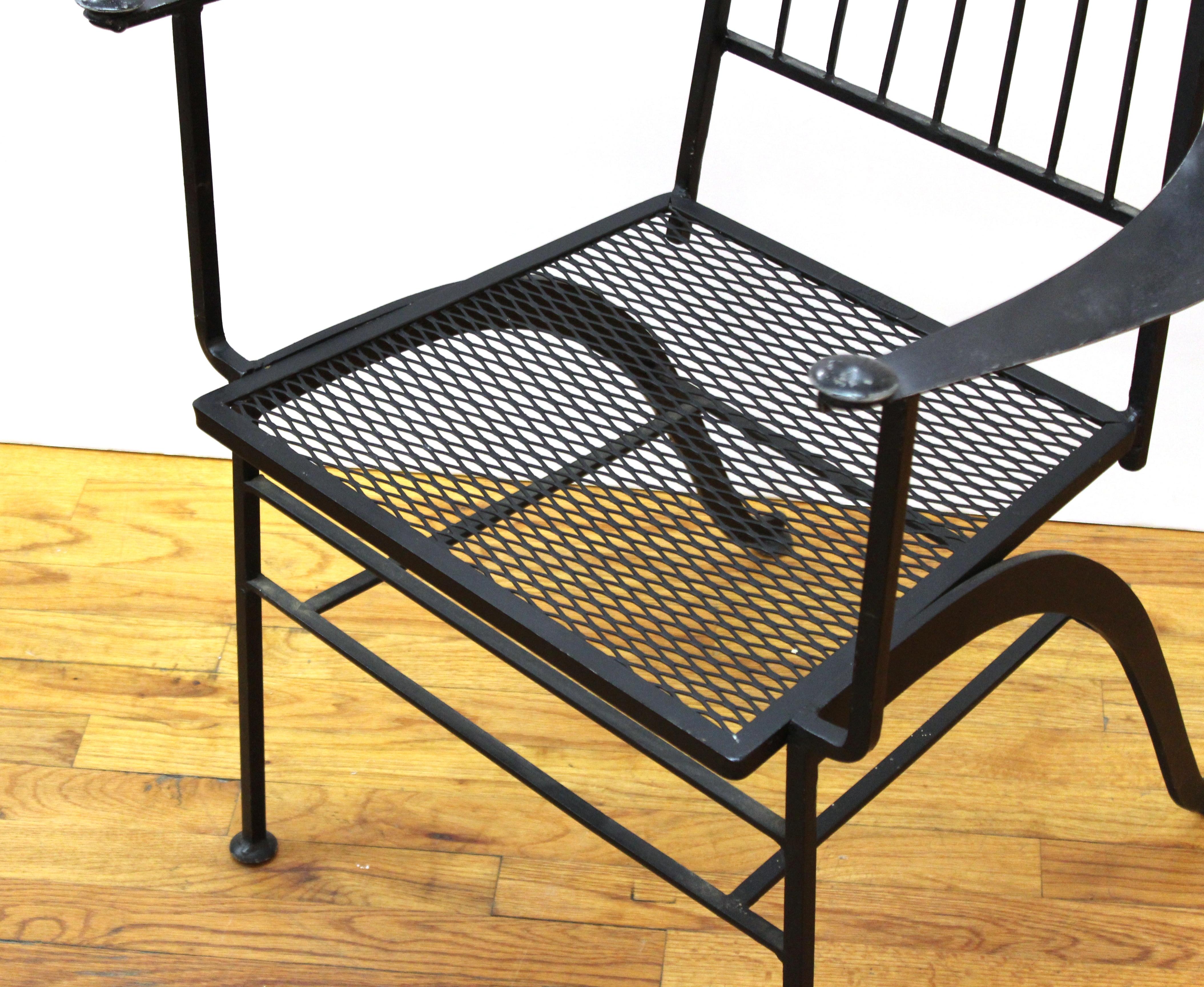 John Salterini For Woodard Mid-Century Modern Iron Patio Chairs 2